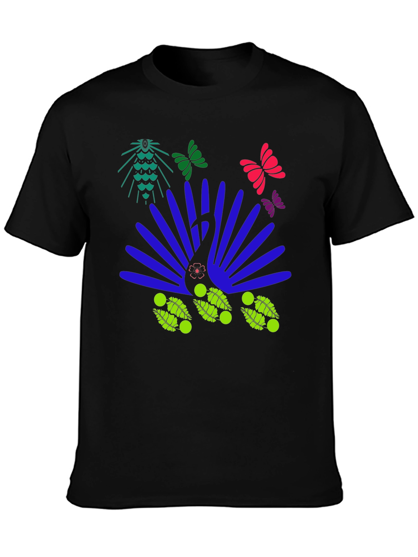 Abstract Peacock Graphic Tee