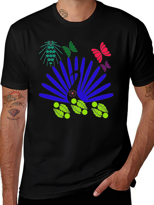 Abstract Peacock Graphic Tee