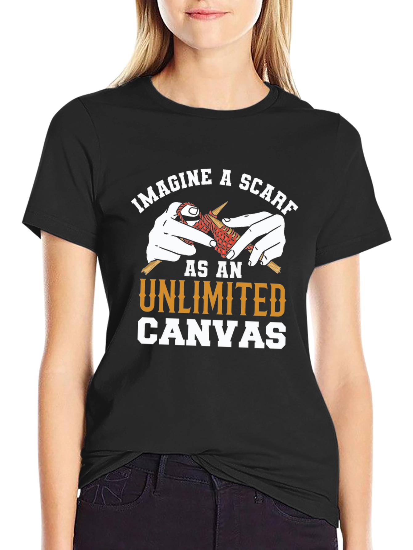 Imagine a Scarf T-Shirt: Unlimited Canvas Knit Design