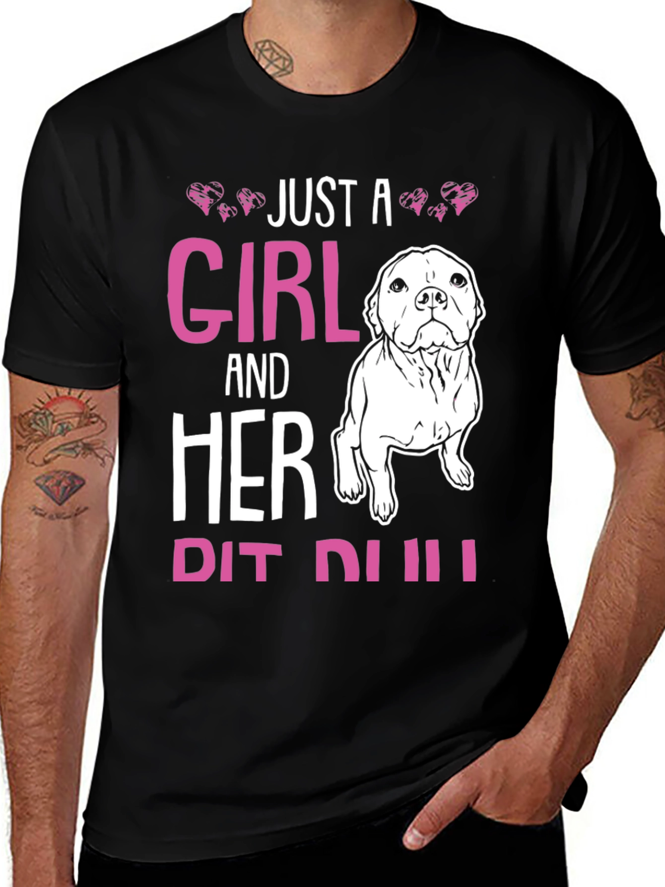 Girl and Her Pit Bull Dog T-Shirt
