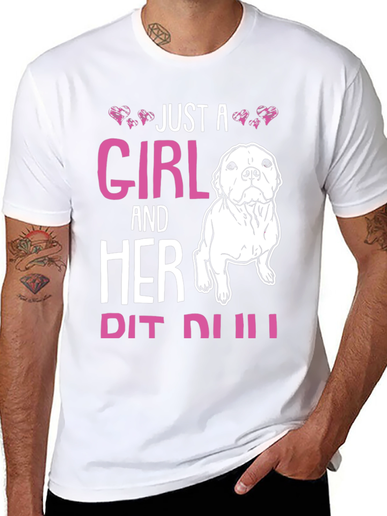 Girl and Her Pit Bull Dog T-Shirt