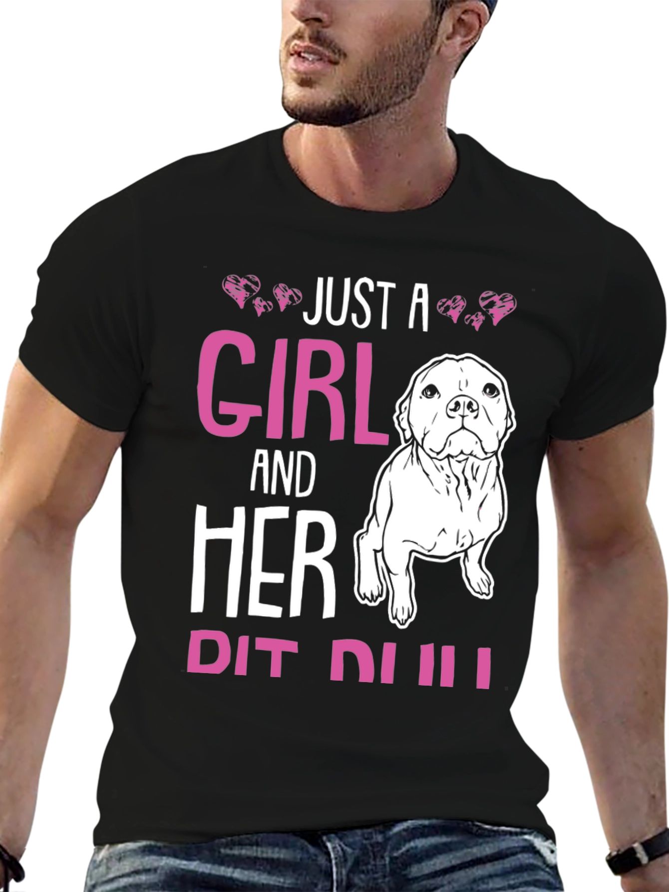 Girl and Her Pit Bull Dog T-Shirt