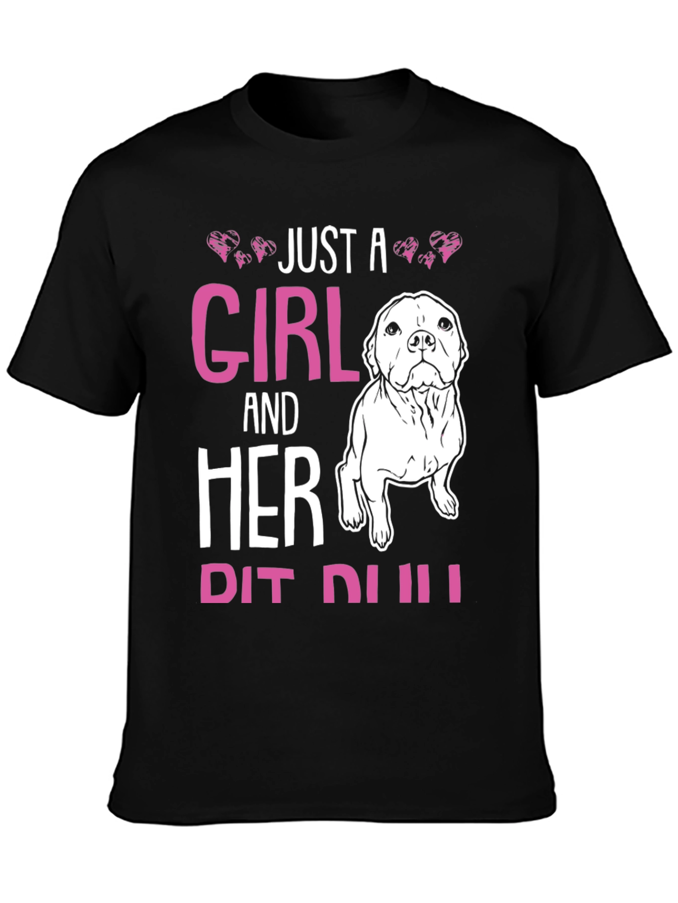 Girl and Her Pit Bull Dog T-Shirt