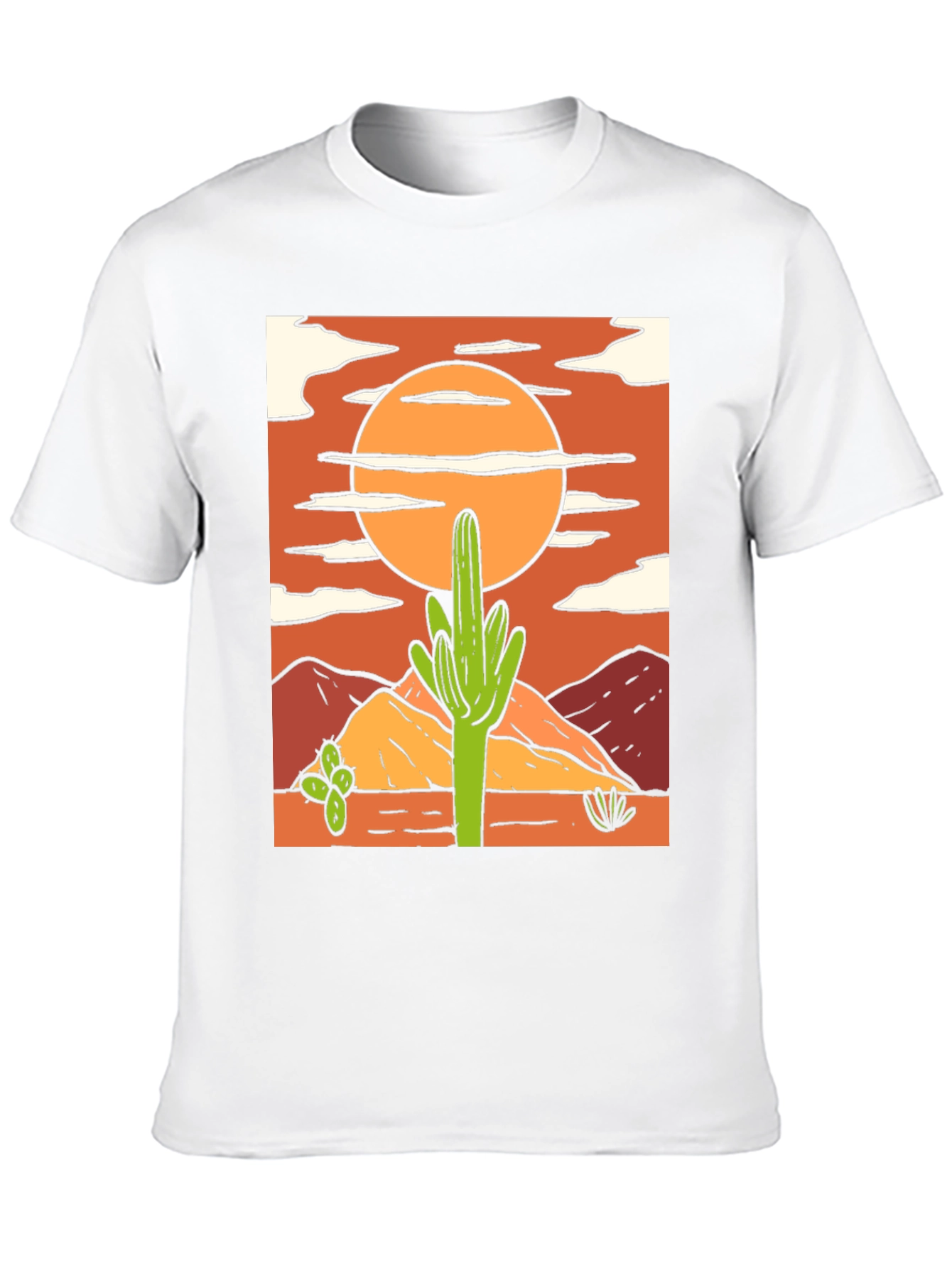 Cactus Graphic Tee - Desert Sunset Design