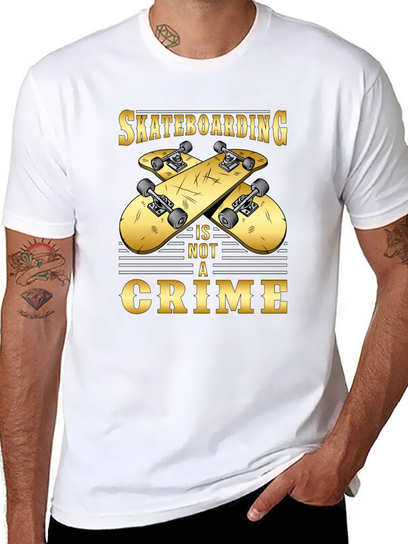 Skateboarding is Not a Crime Graphic Tee