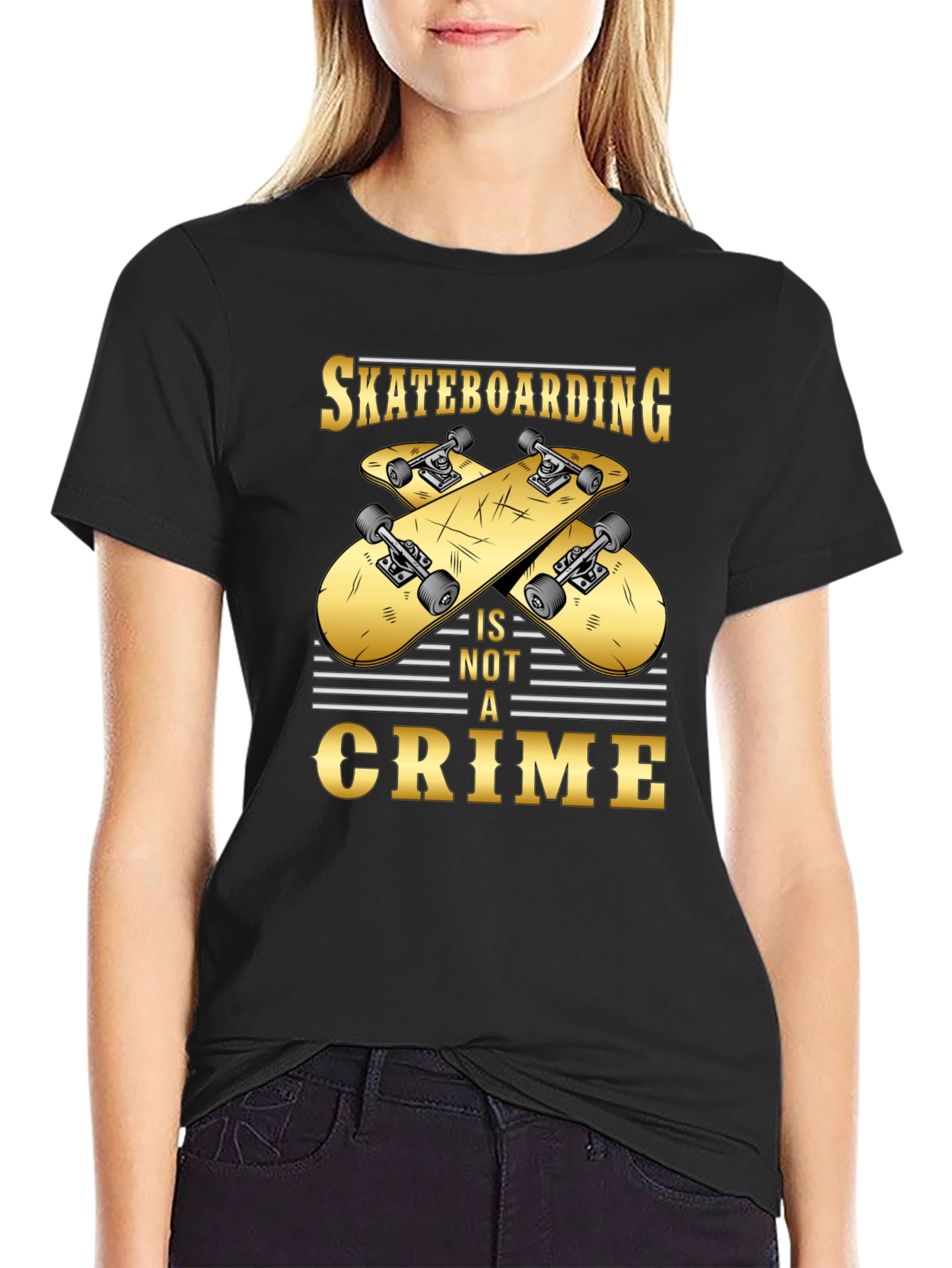 Skateboarding is Not a Crime Graphic Tee