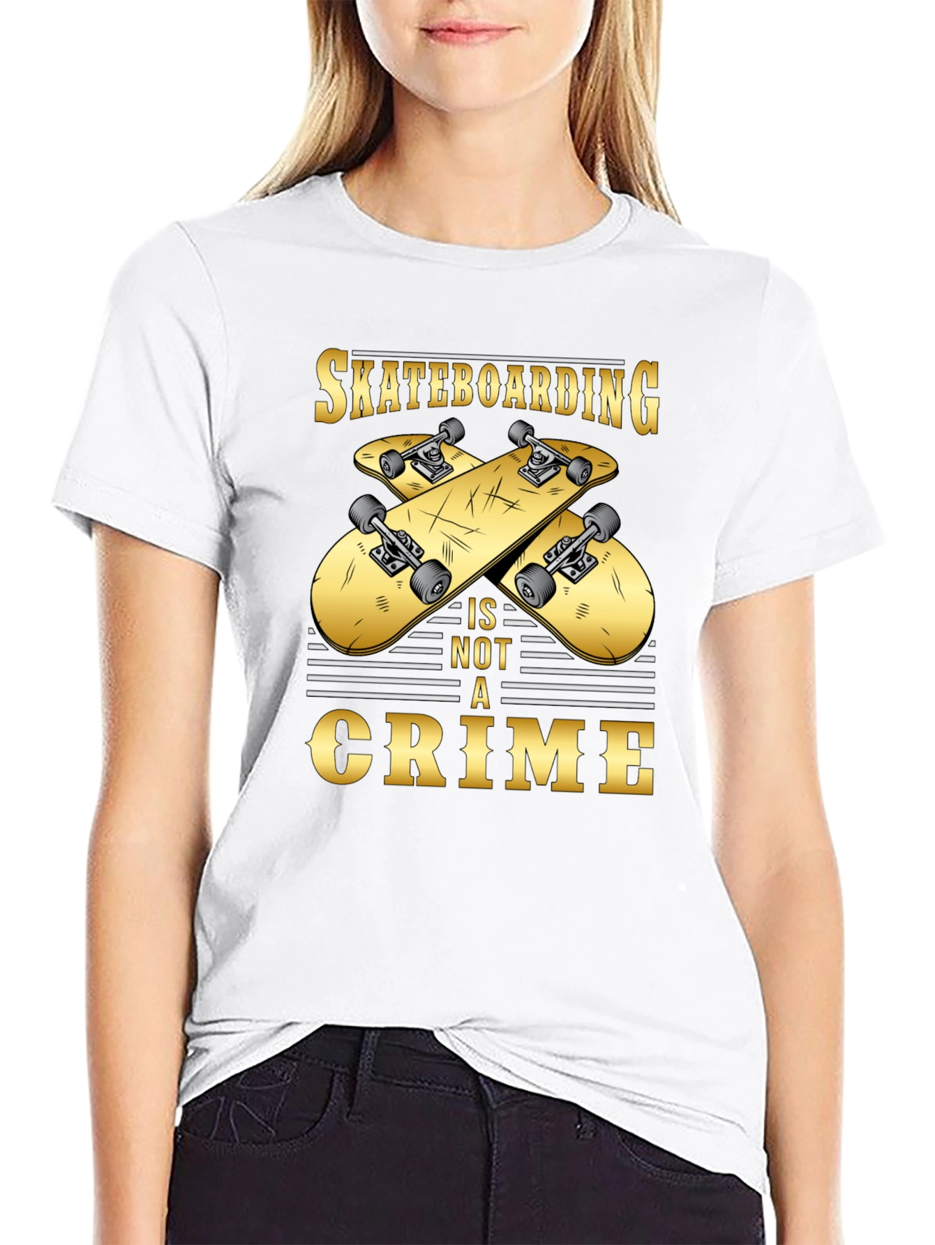 Skateboarding is Not a Crime Graphic Tee