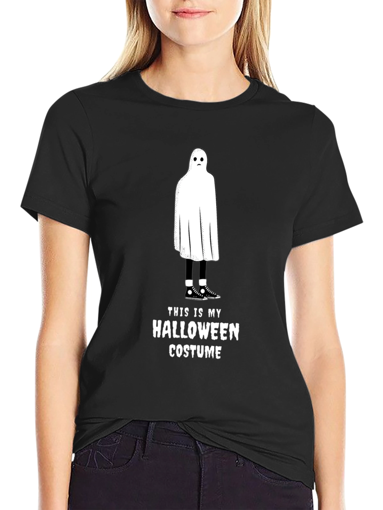 Halloween Ghost Costume T-Shirt - Funny & Spooky