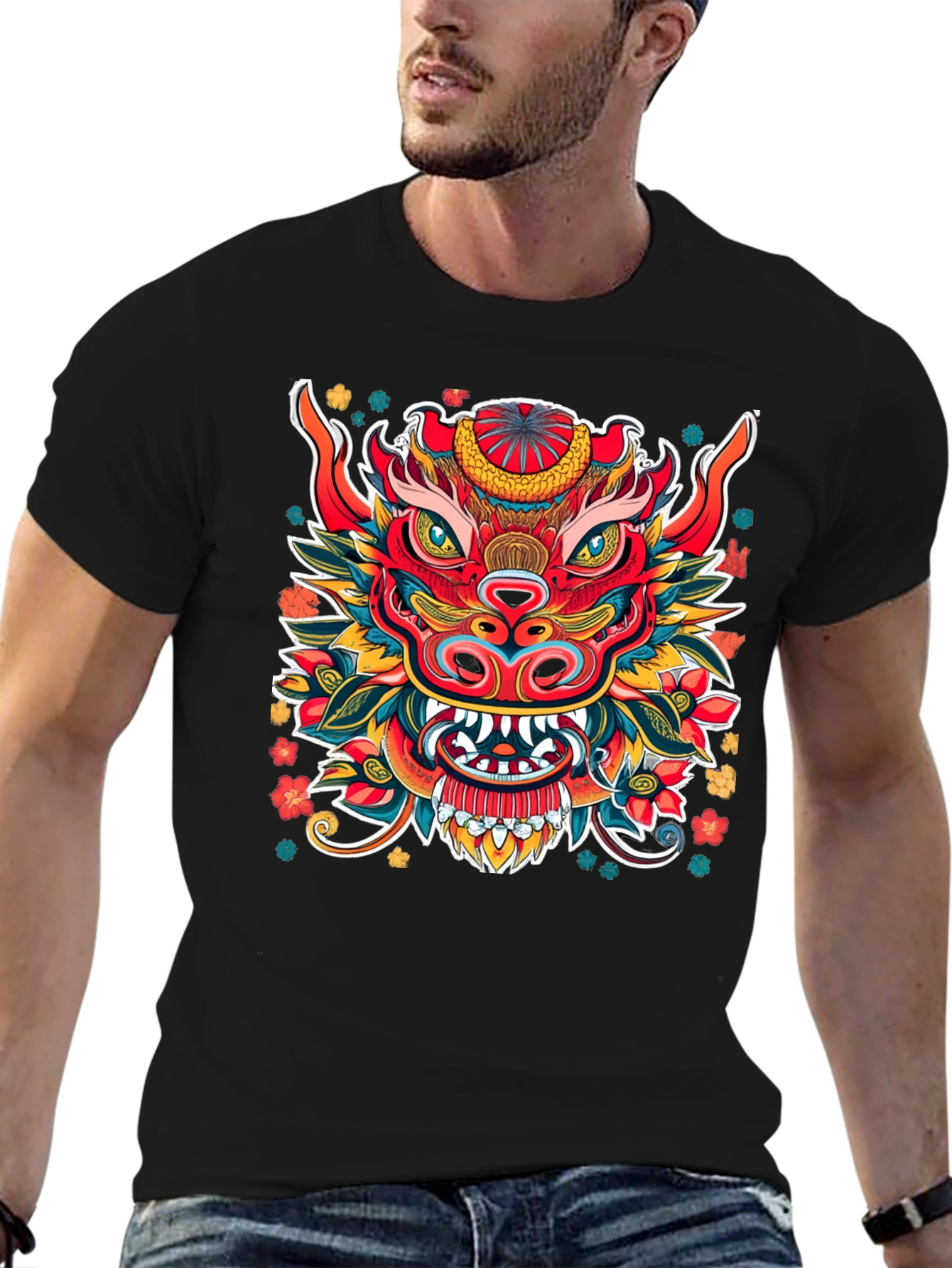Vibrant Dragon Graphic T-Shirt