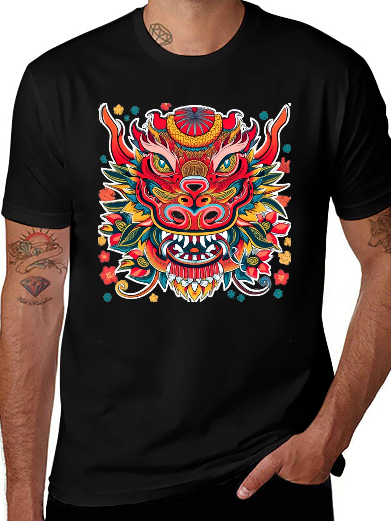 Vibrant Dragon Graphic T-Shirt