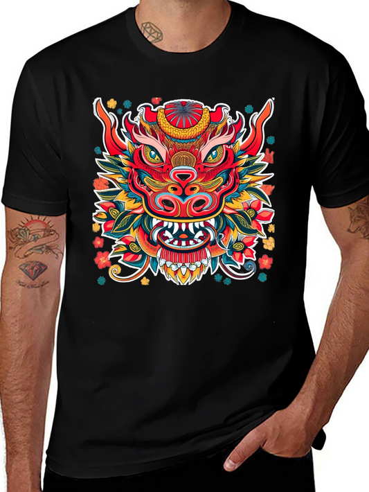 Vibrant Dragon Graphic T-Shirt