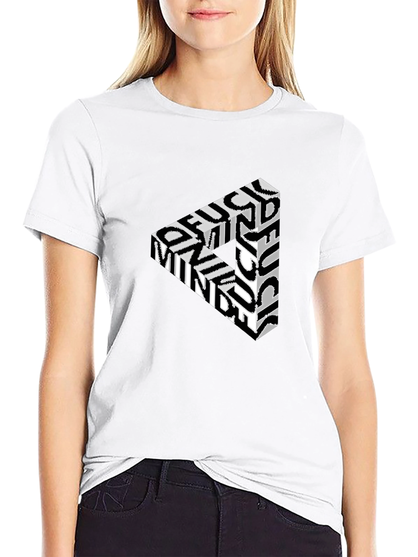 Mind-Bending Optical Illusion Triangle Graphic Tee