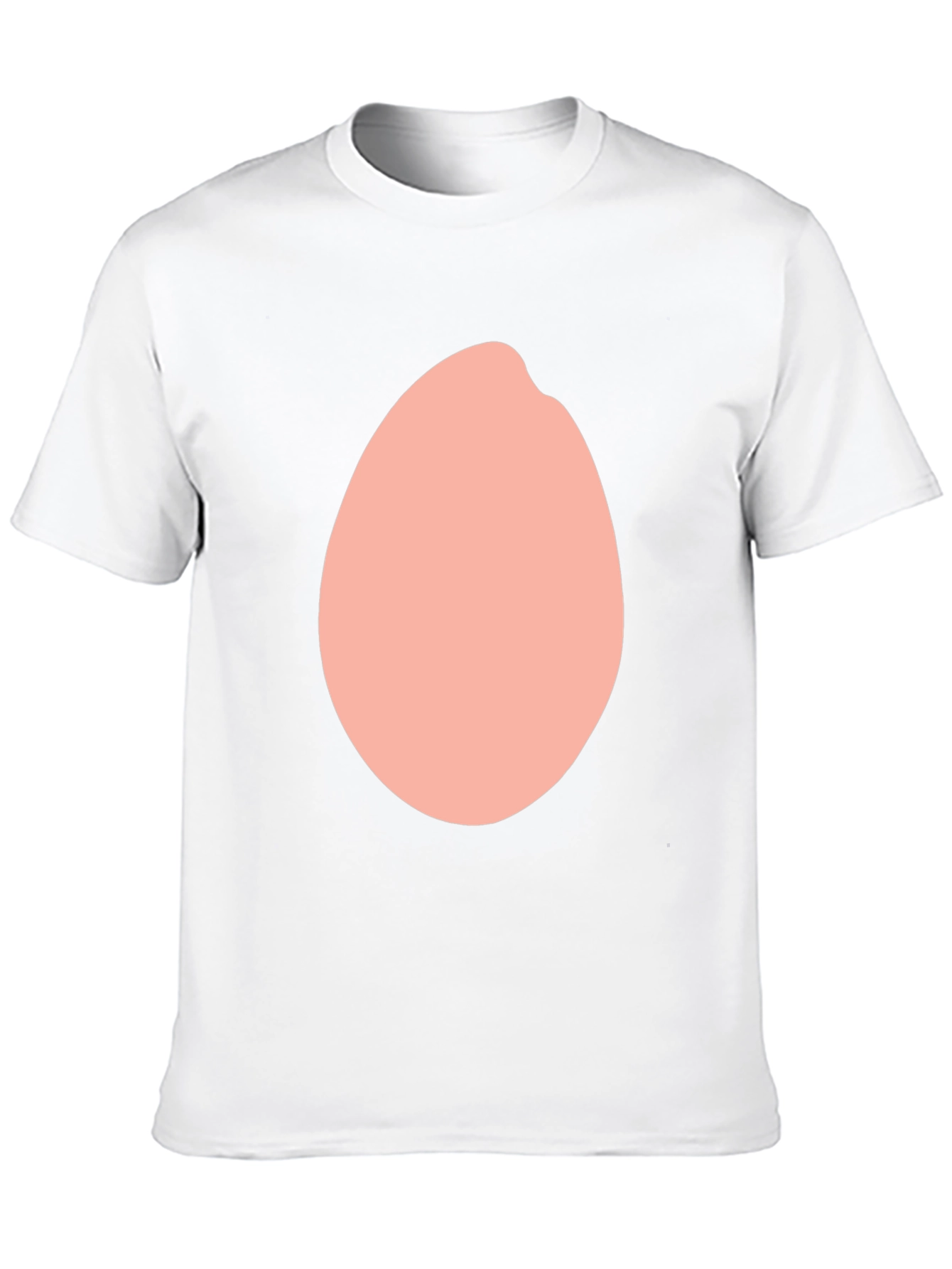 Funny Black T-Shirt with Peach Oval Design