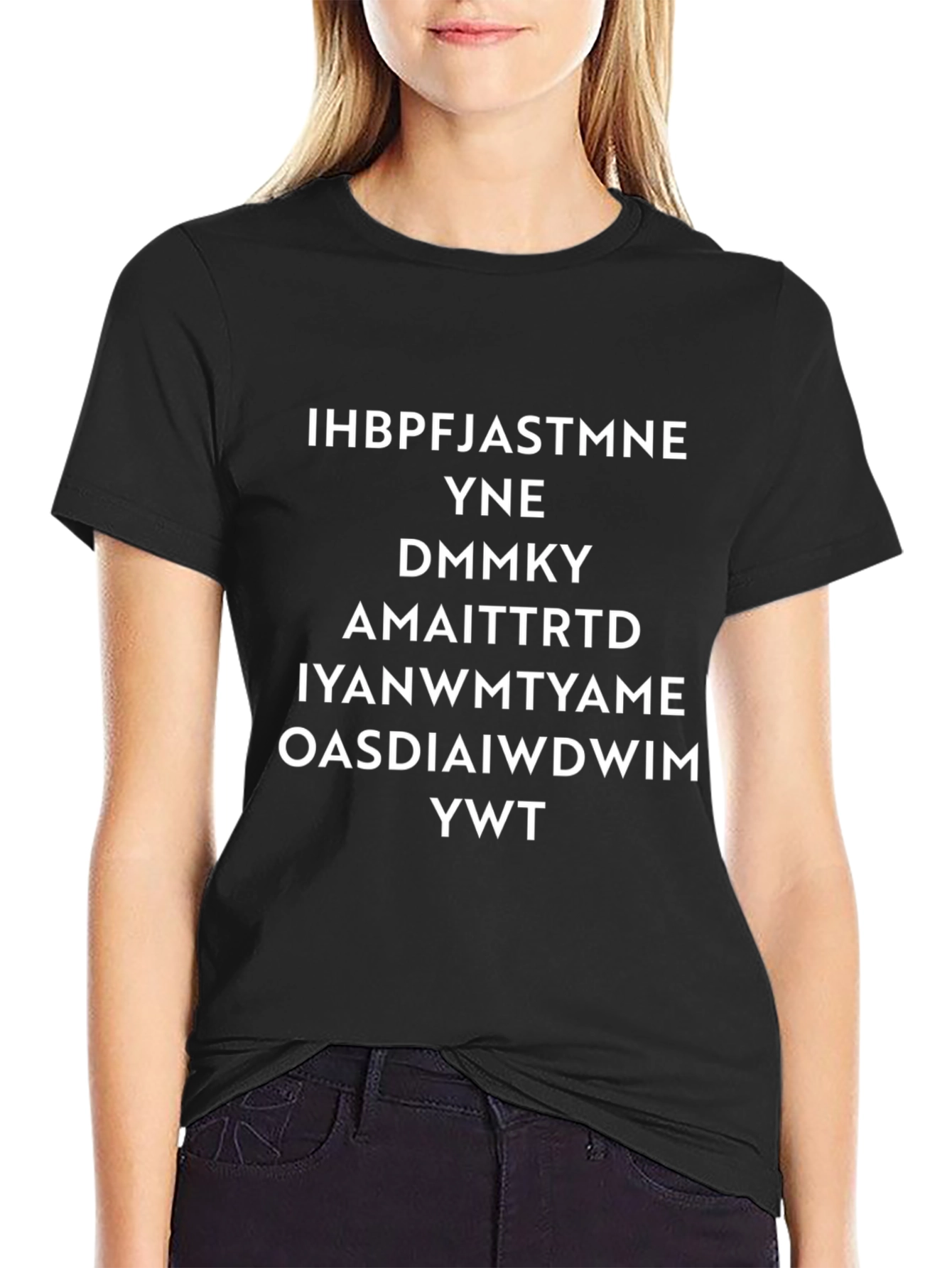 Scrambled Phrase Black T-Shirt - Funny Slogan Tee