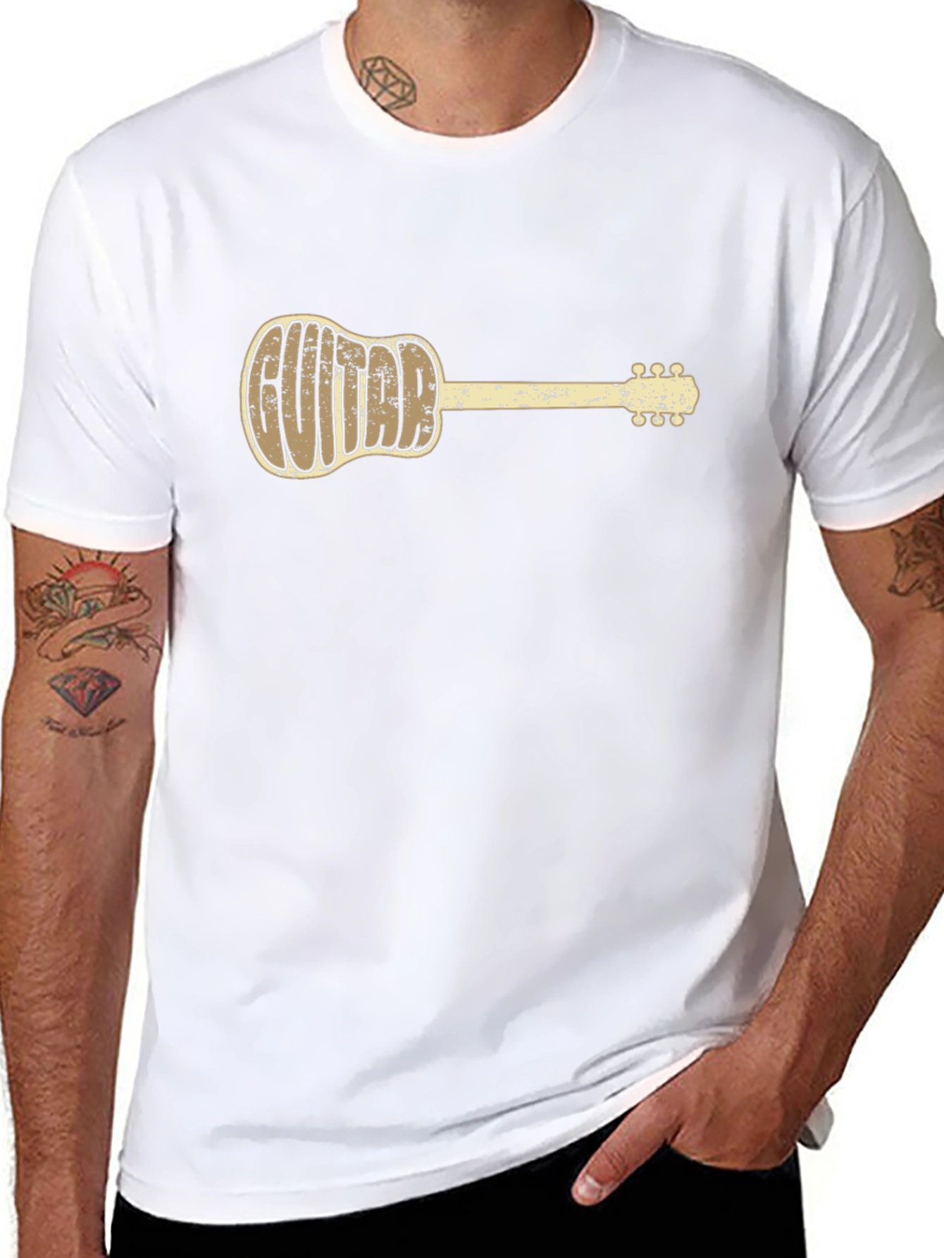 Guitar Word Art Graphic Tee