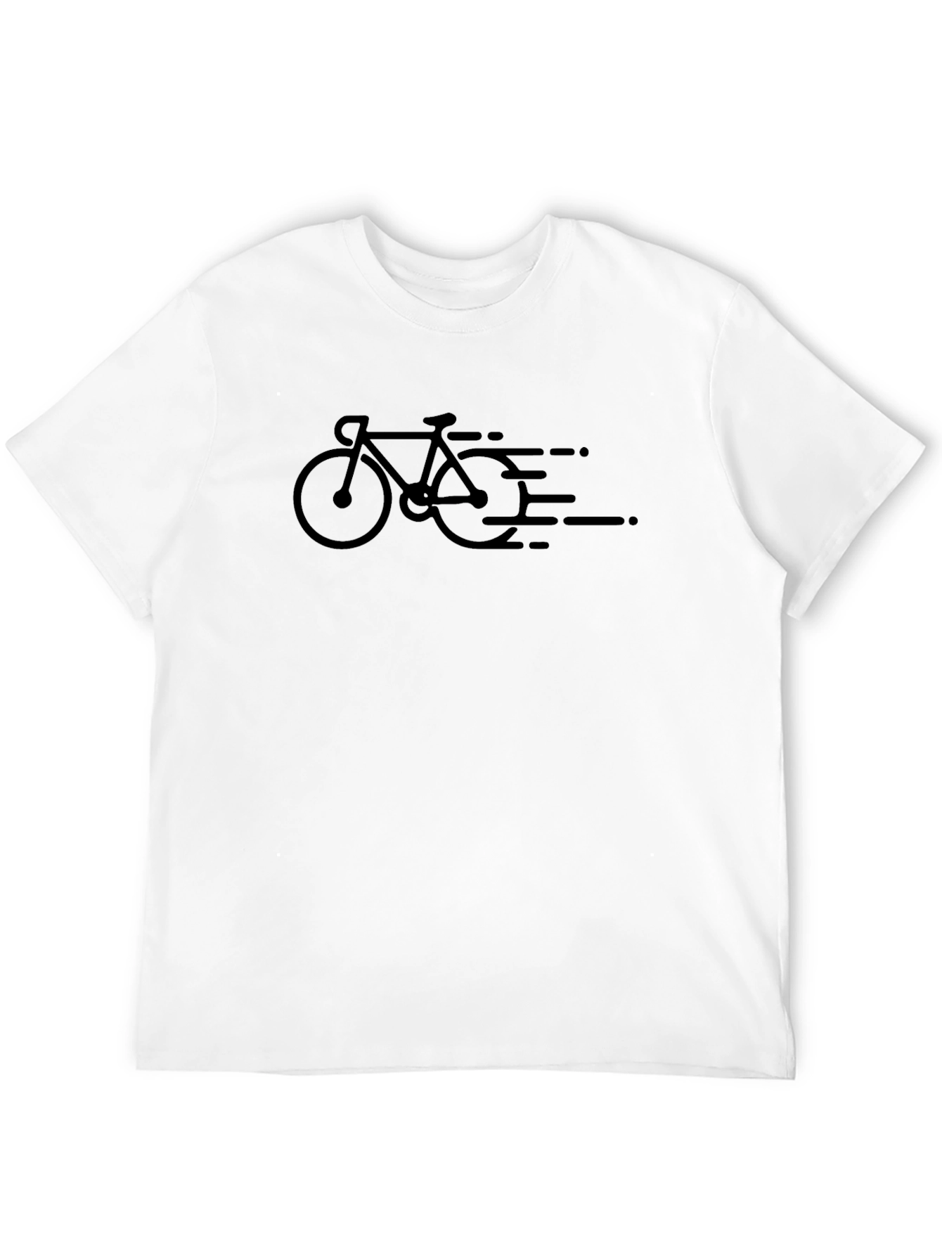 Speeding Bicycle Graphic Tee - Black Cotton