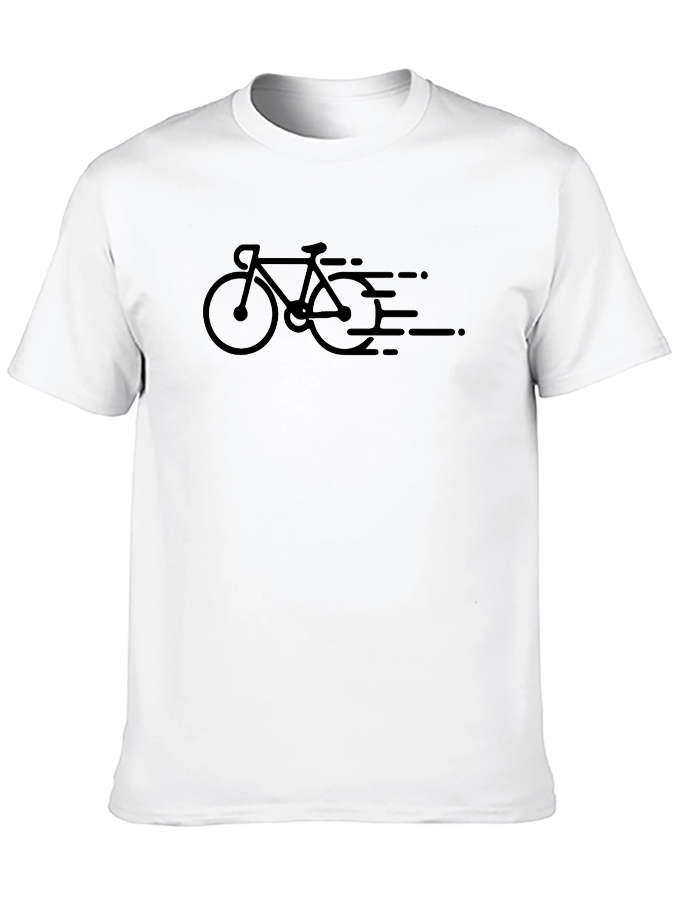 Speeding Bicycle Graphic Tee - Black Cotton