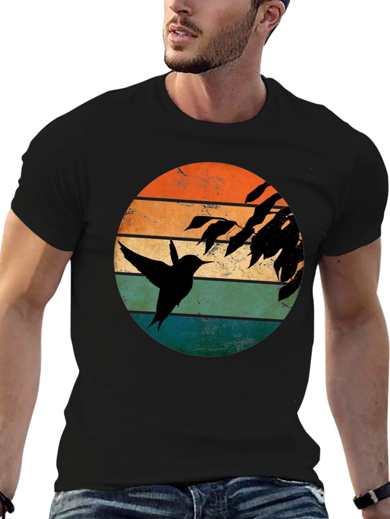Hummingbird Sunset Graphic T-Shirt
