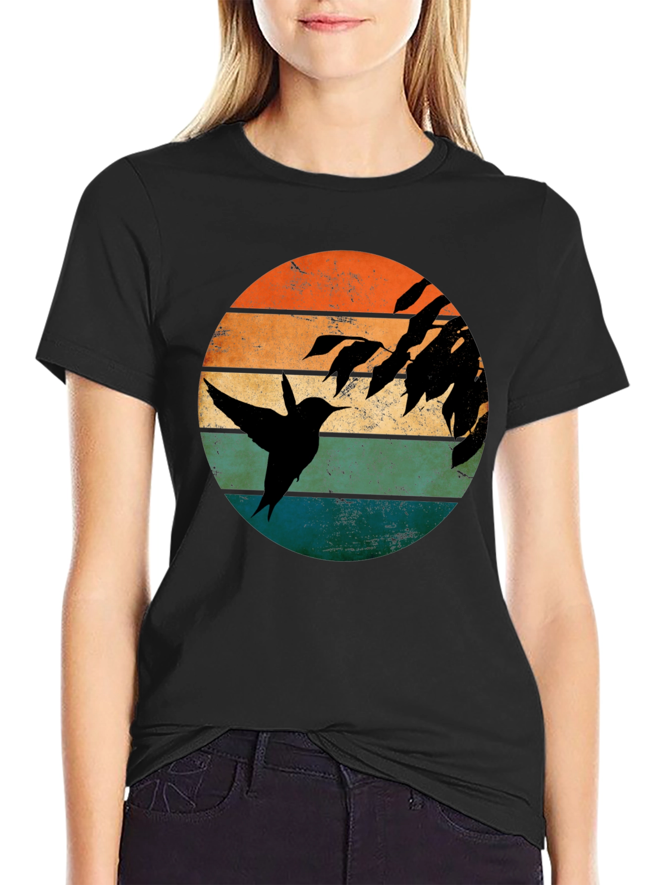 Hummingbird Sunset Graphic T-Shirt