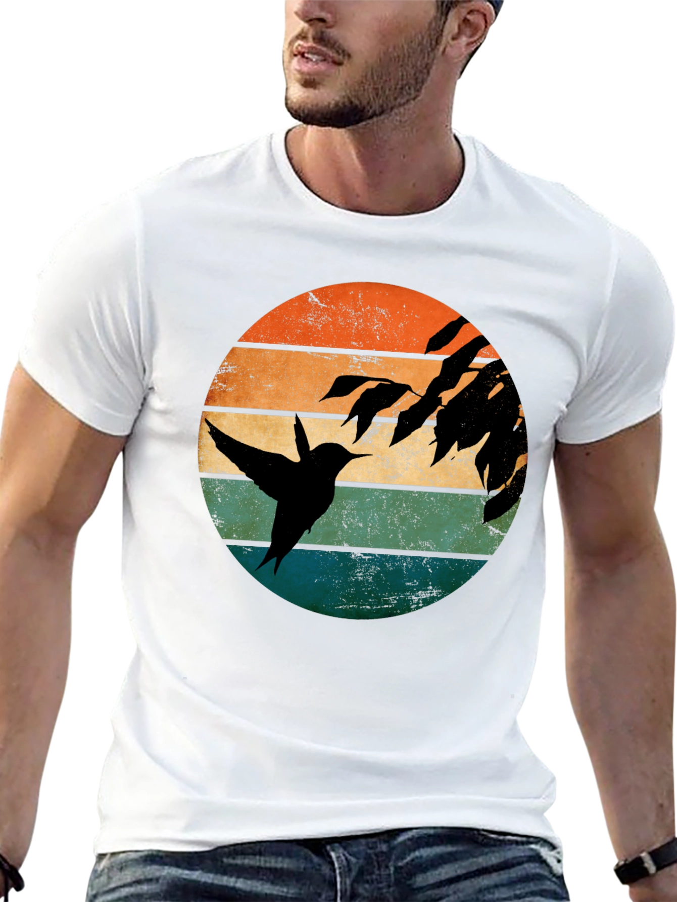 Hummingbird Sunset Graphic T-Shirt