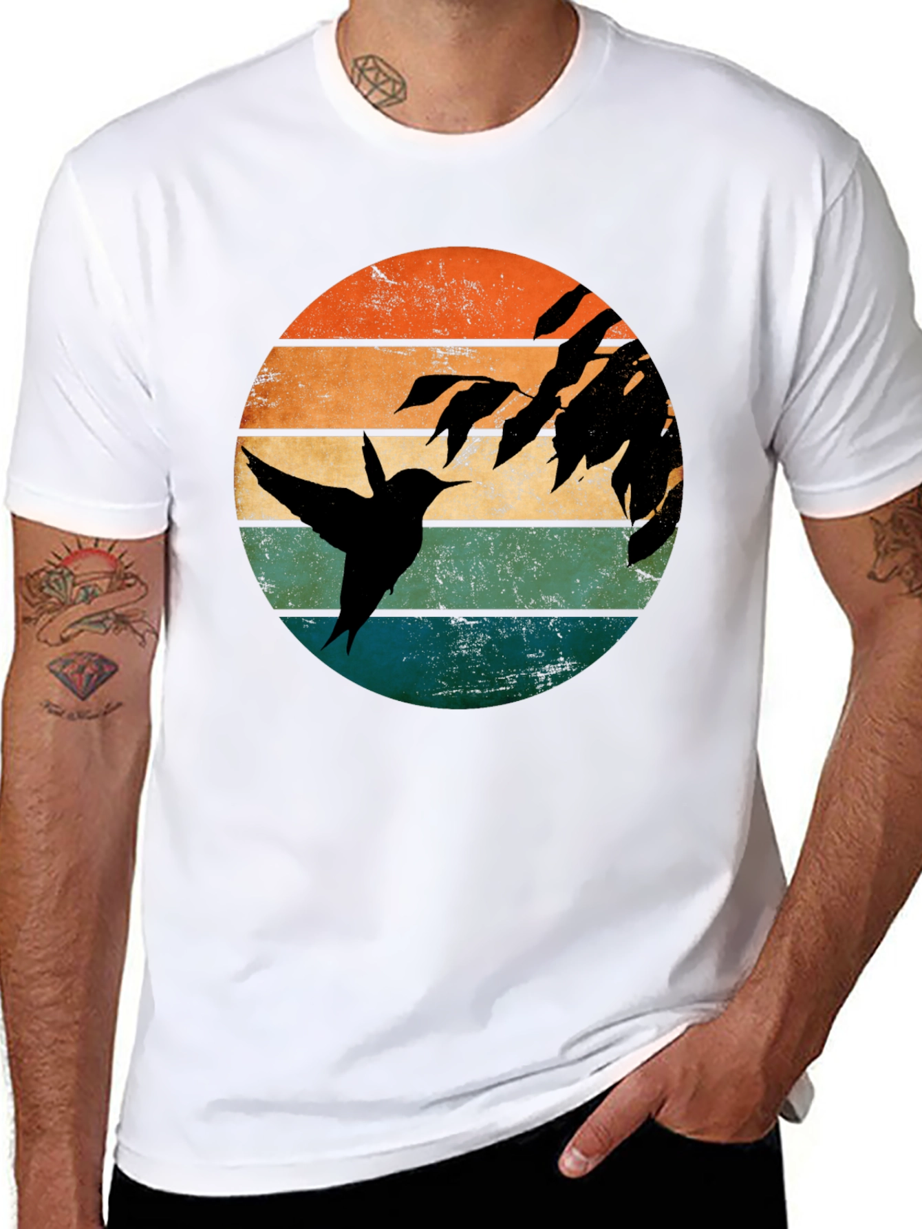 Hummingbird Sunset Graphic T-Shirt