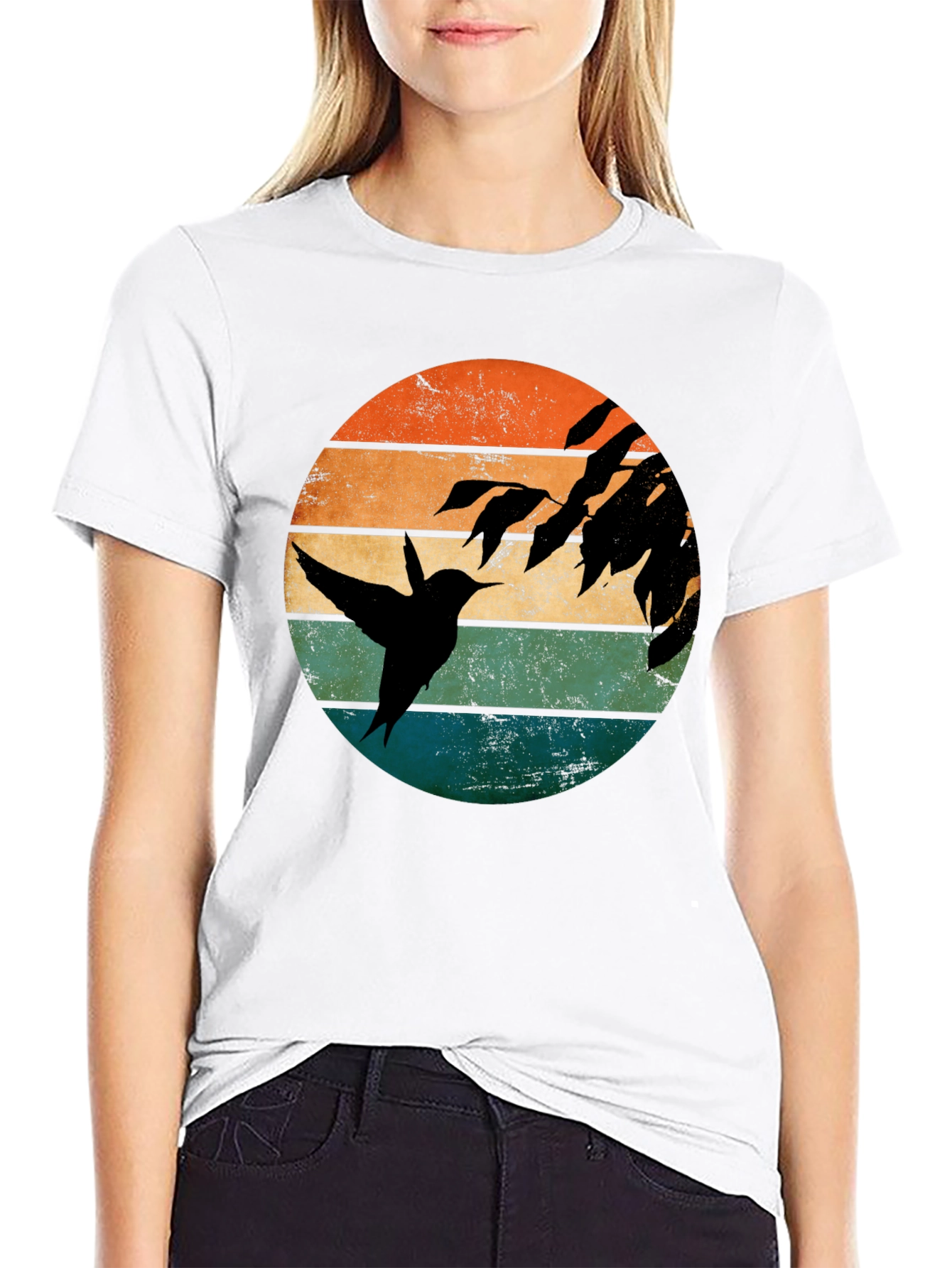 Hummingbird Sunset Graphic T-Shirt