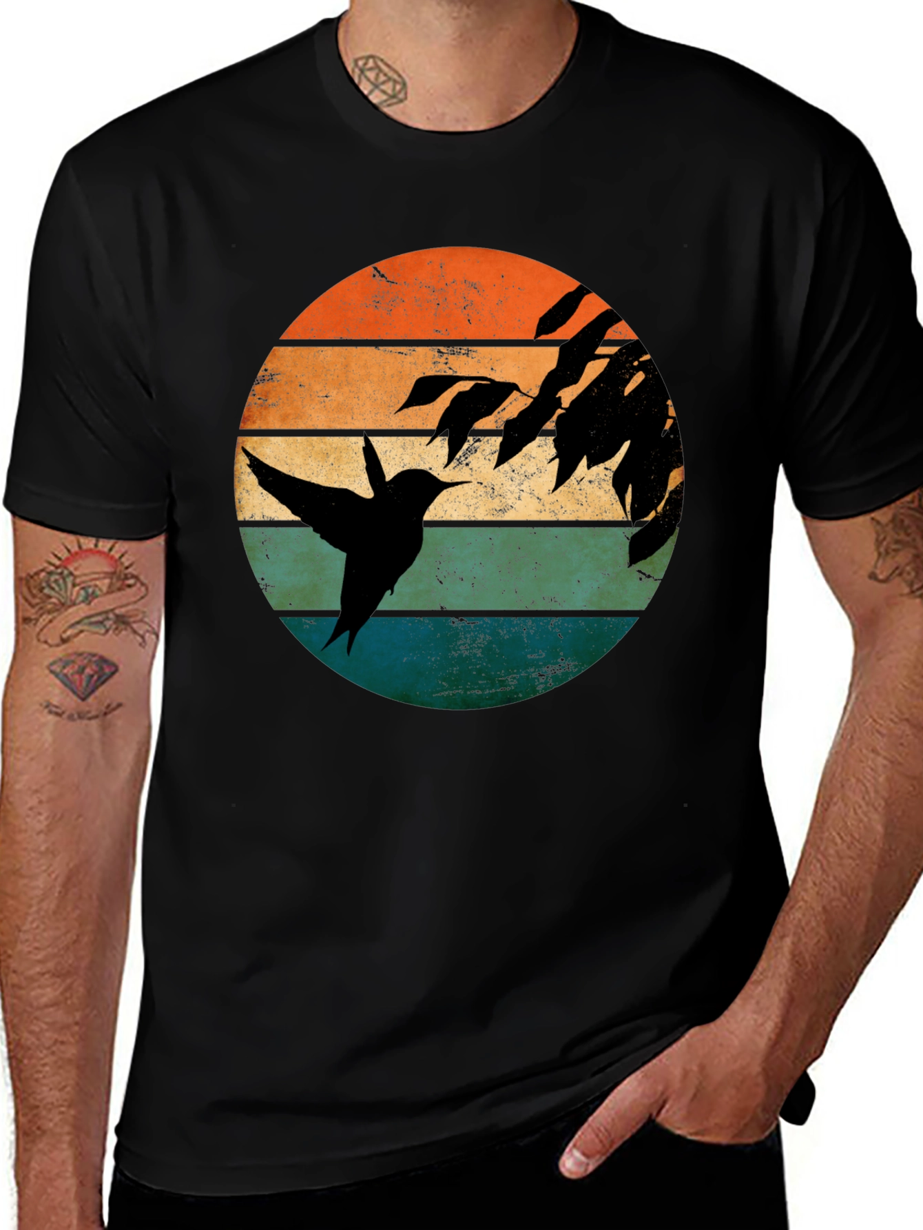 Hummingbird Sunset Graphic T-Shirt