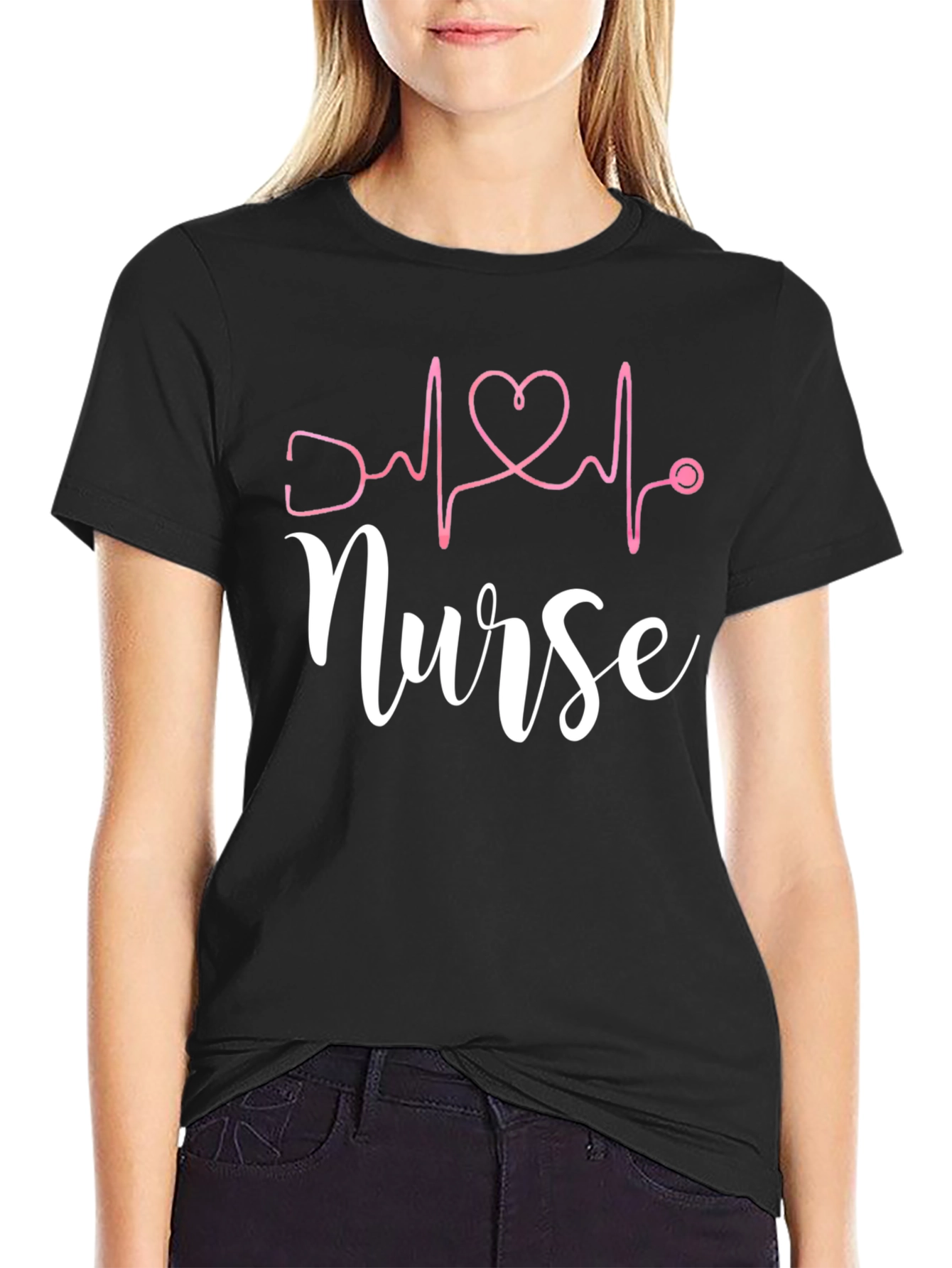 Nurse Heartbeat T-Shirt - Black