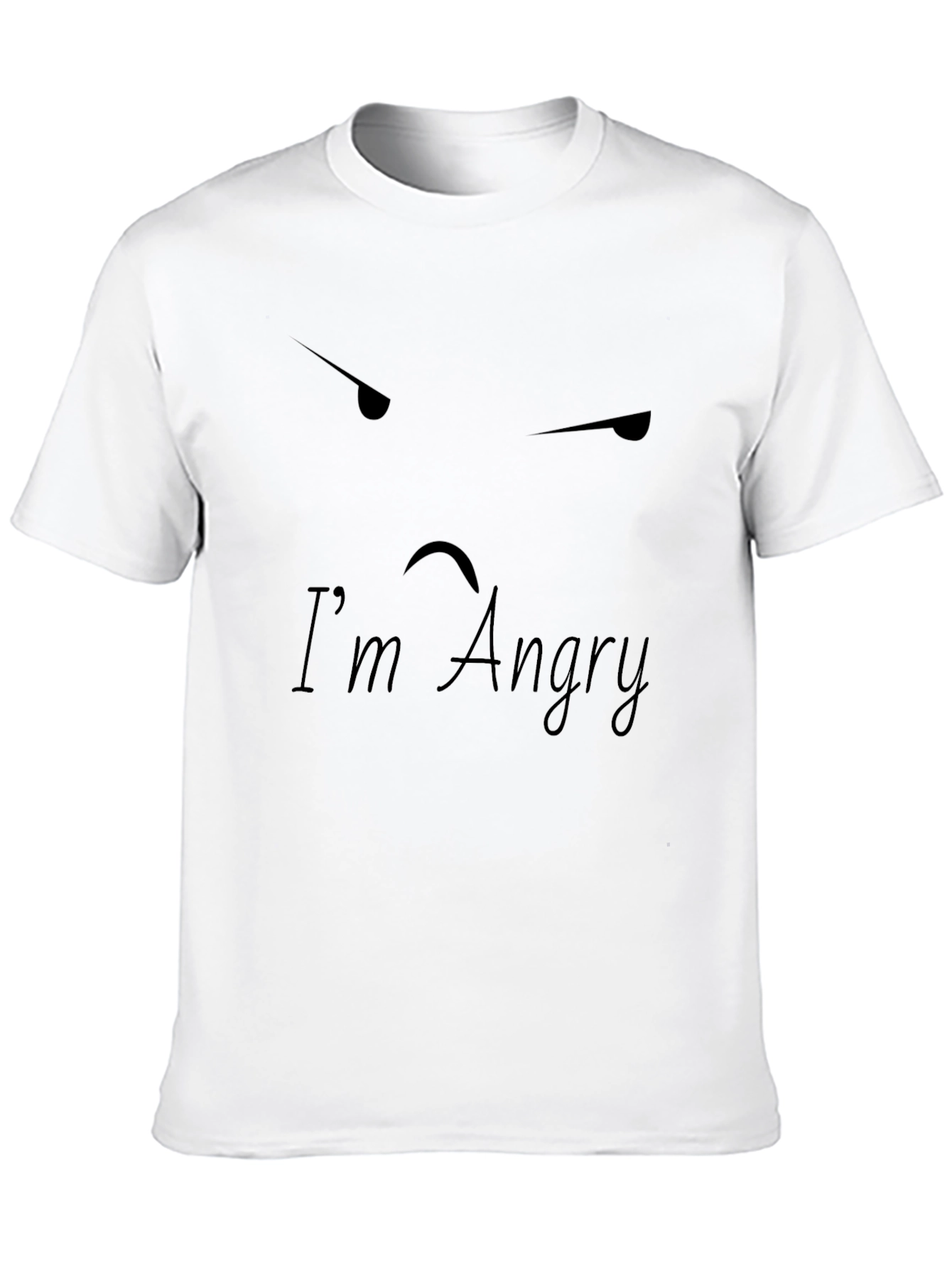 Angry Mood Graphic Tee - Black Cotton Casual T-Shirt