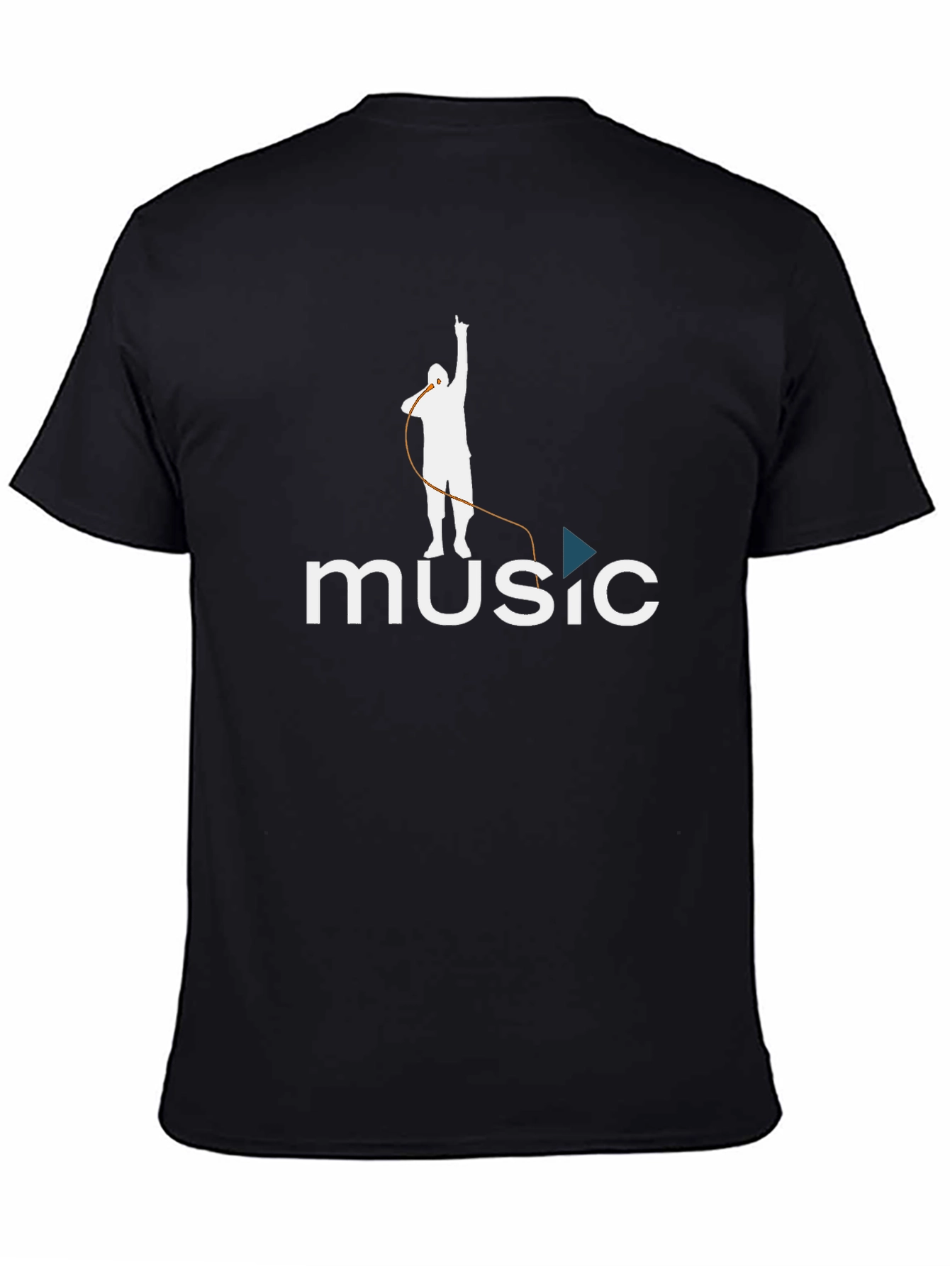Music Graphic Print Black T-Shirt