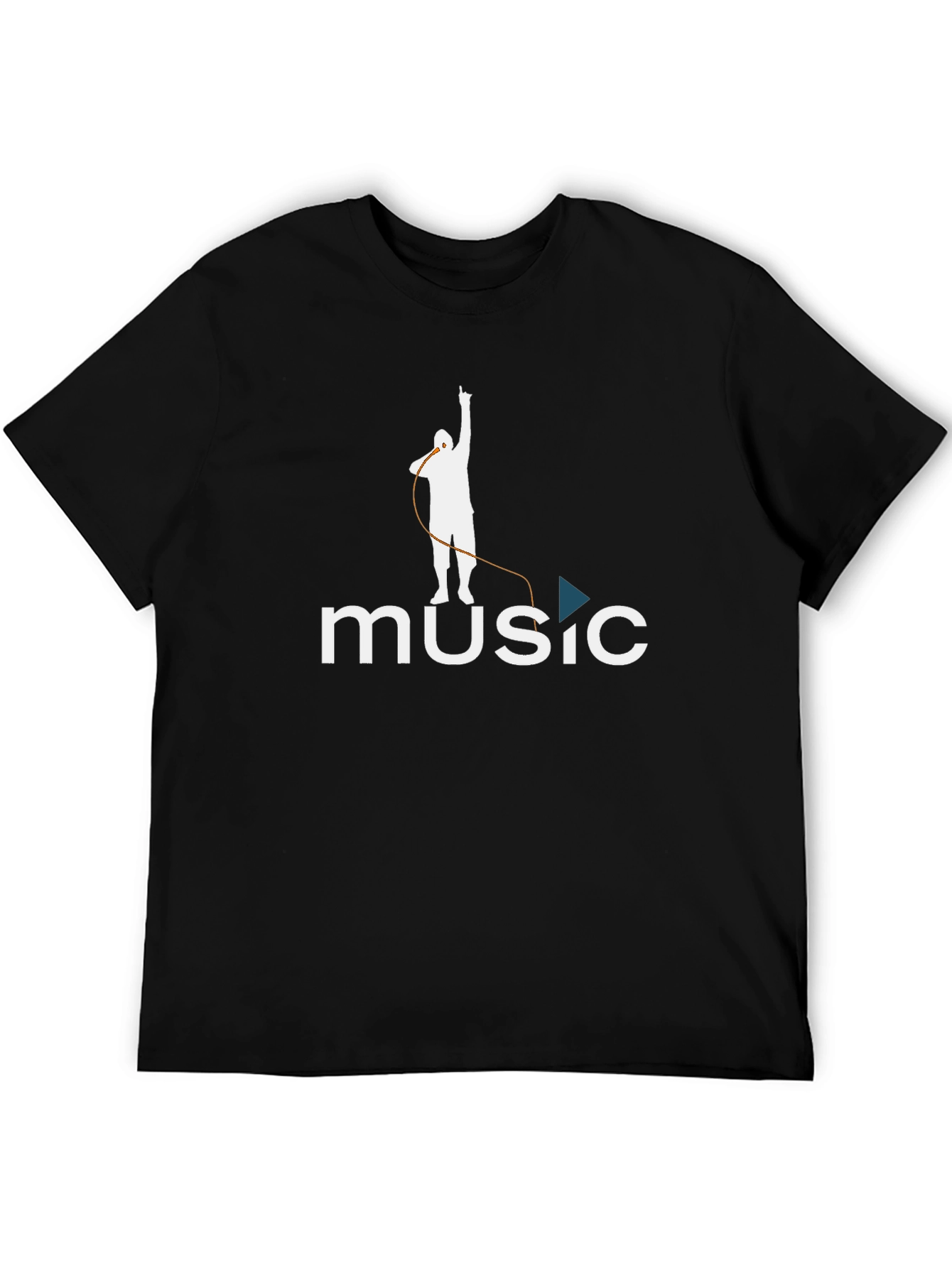 Music Graphic Print Black T-Shirt