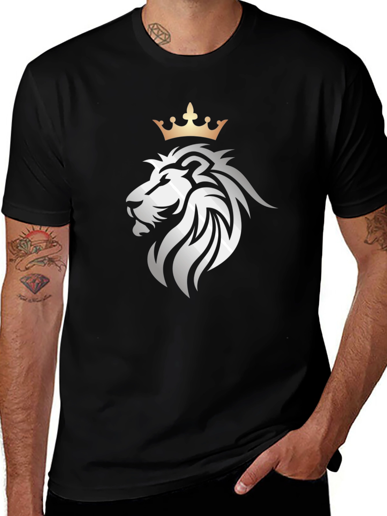 Lion Crown Graphic Black T-Shirt