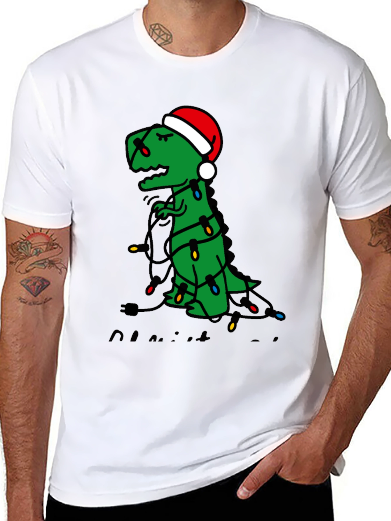 Festive Dino T-Shirt: Christmas Trex Tee