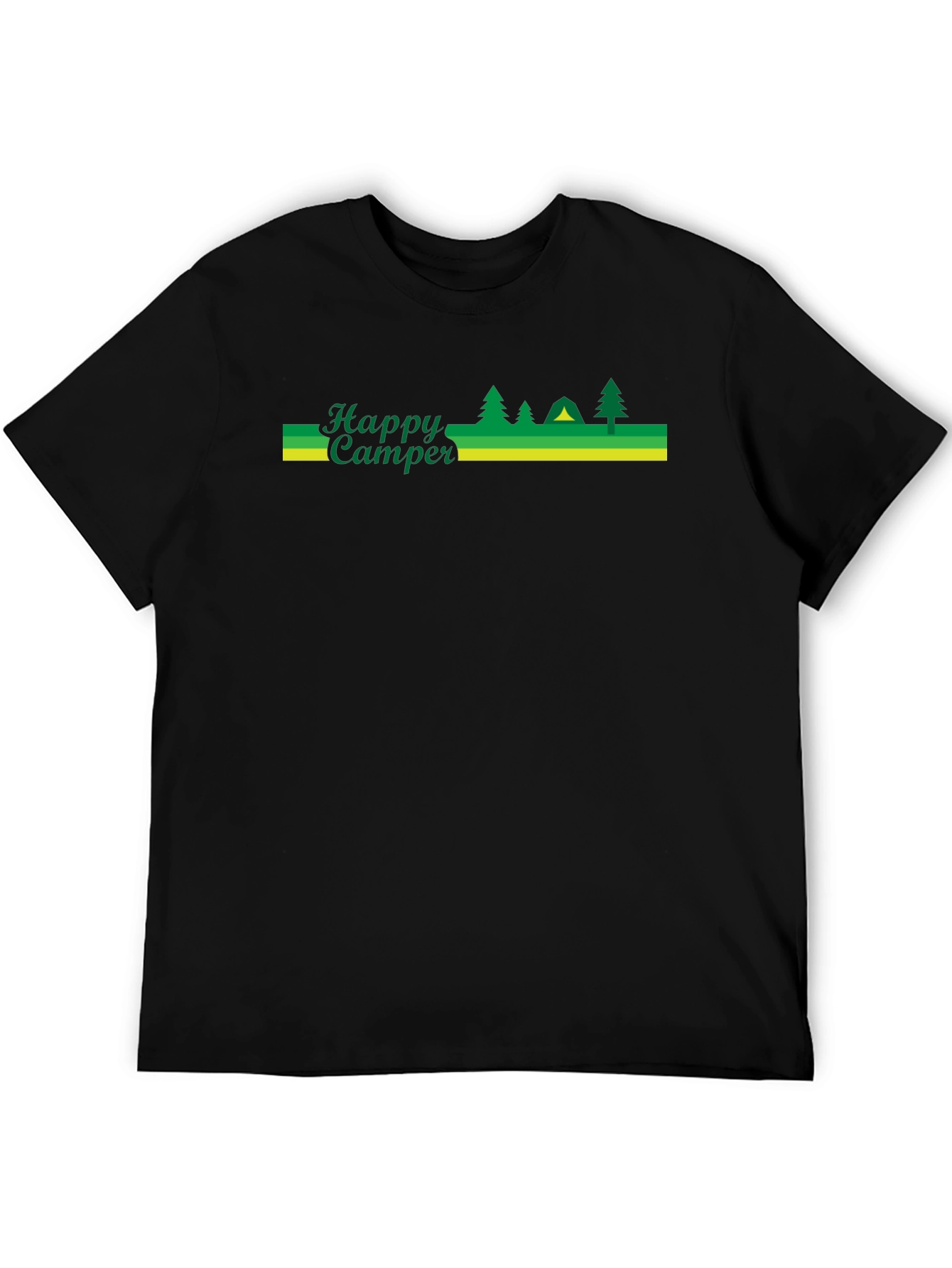 Happy Camper Black Graphic T-Shirt
