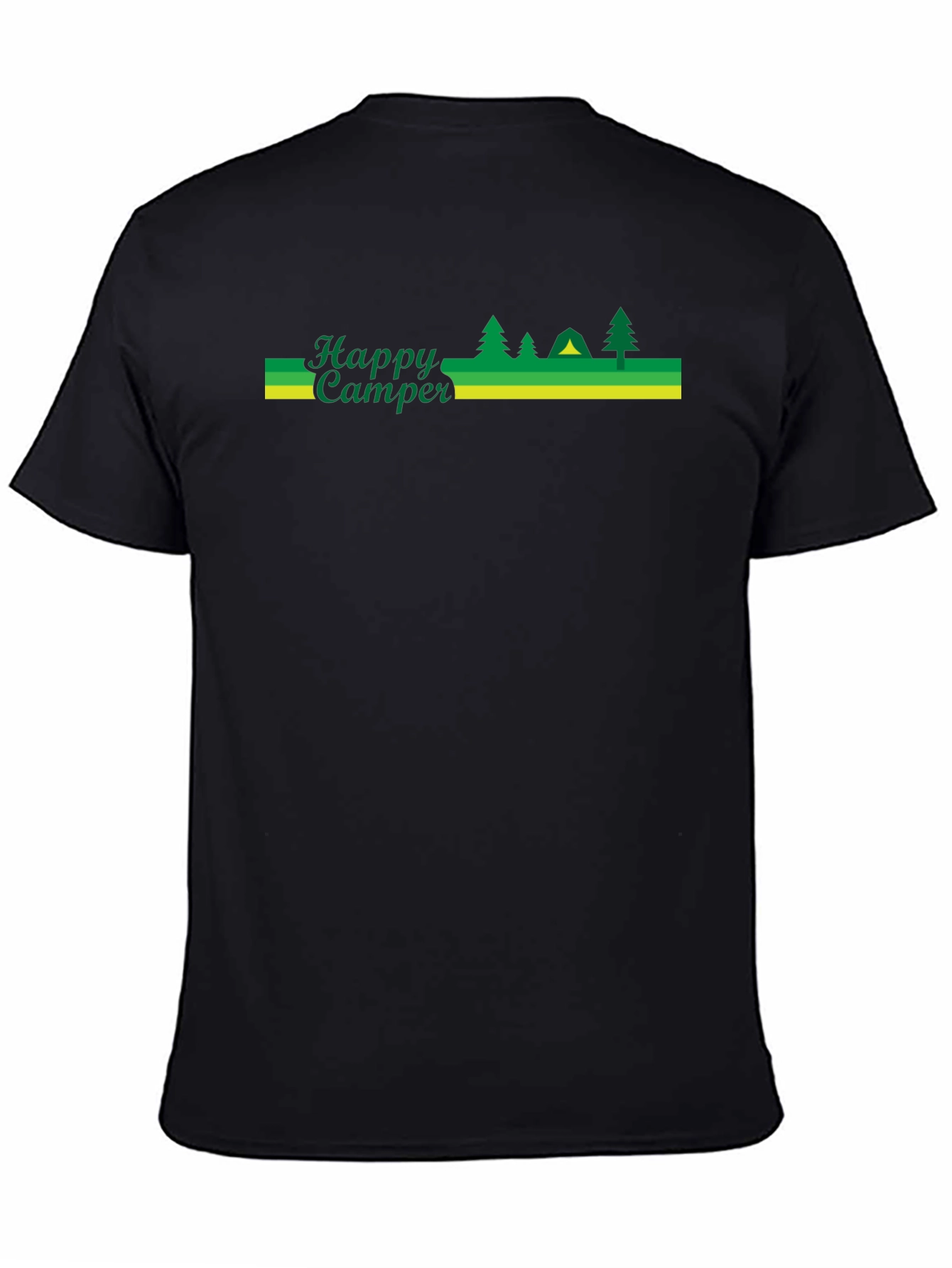 Happy Camper Black Graphic T-Shirt