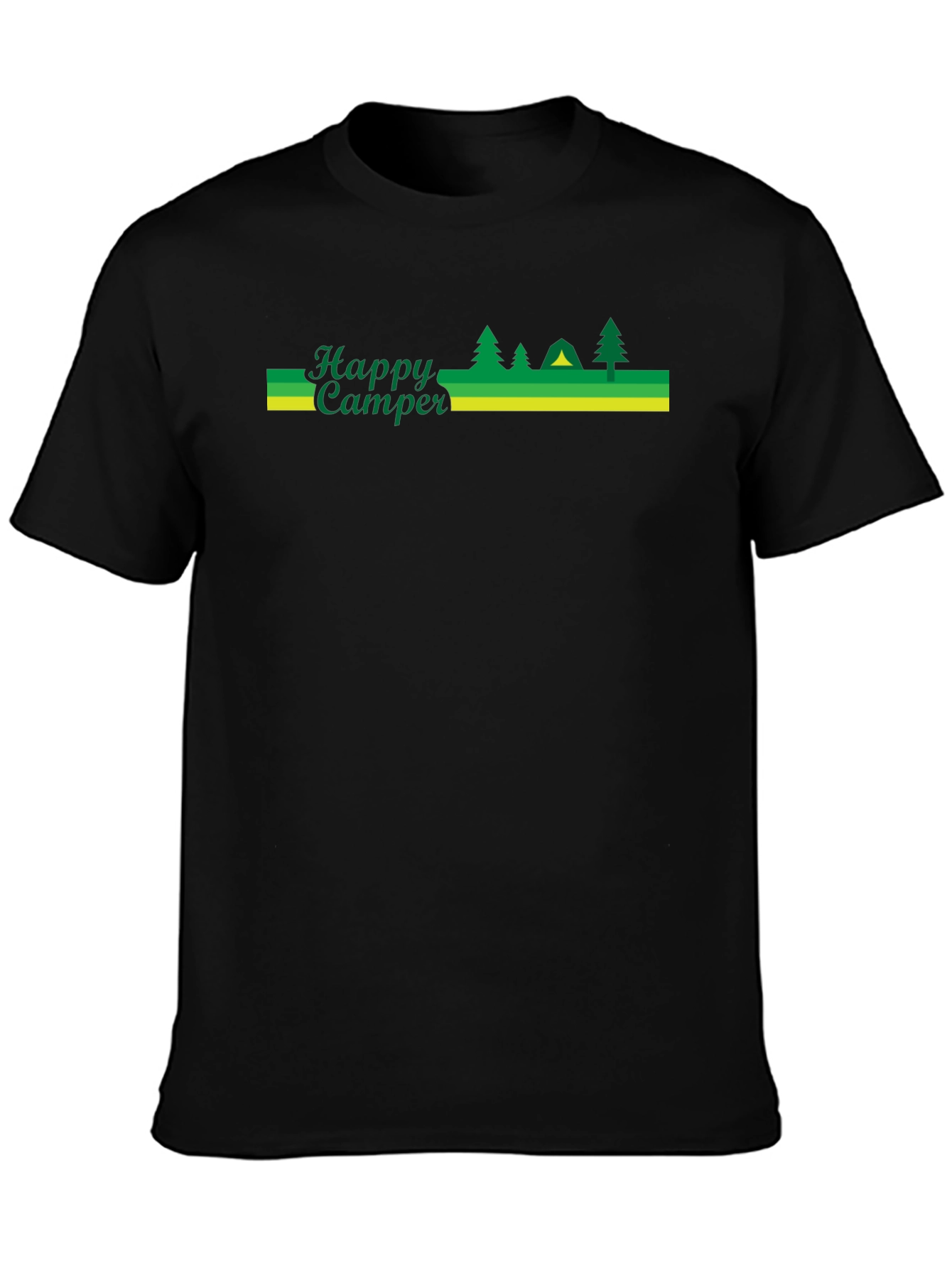 Happy Camper Black Graphic T-Shirt