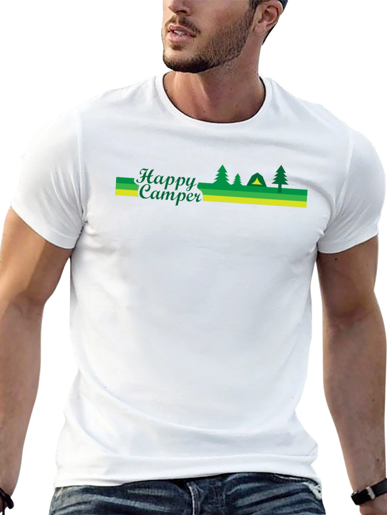 Happy Camper Black Graphic T-Shirt
