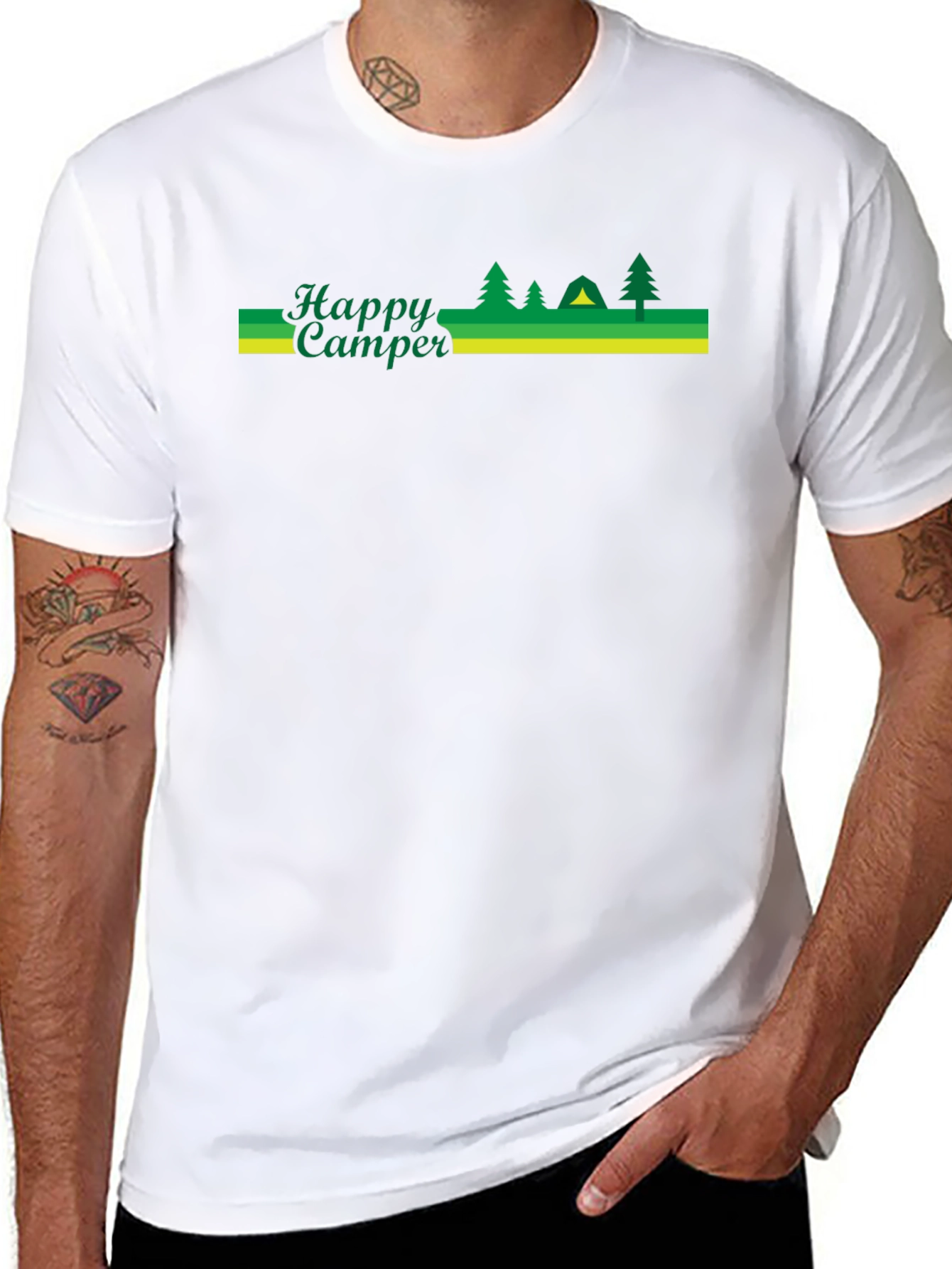 Happy Camper Black Graphic T-Shirt