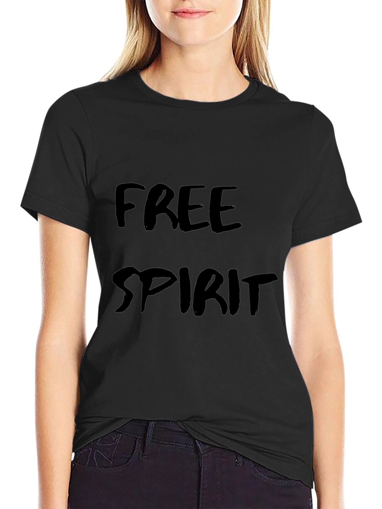 Free Spirit Black Graphic Tee