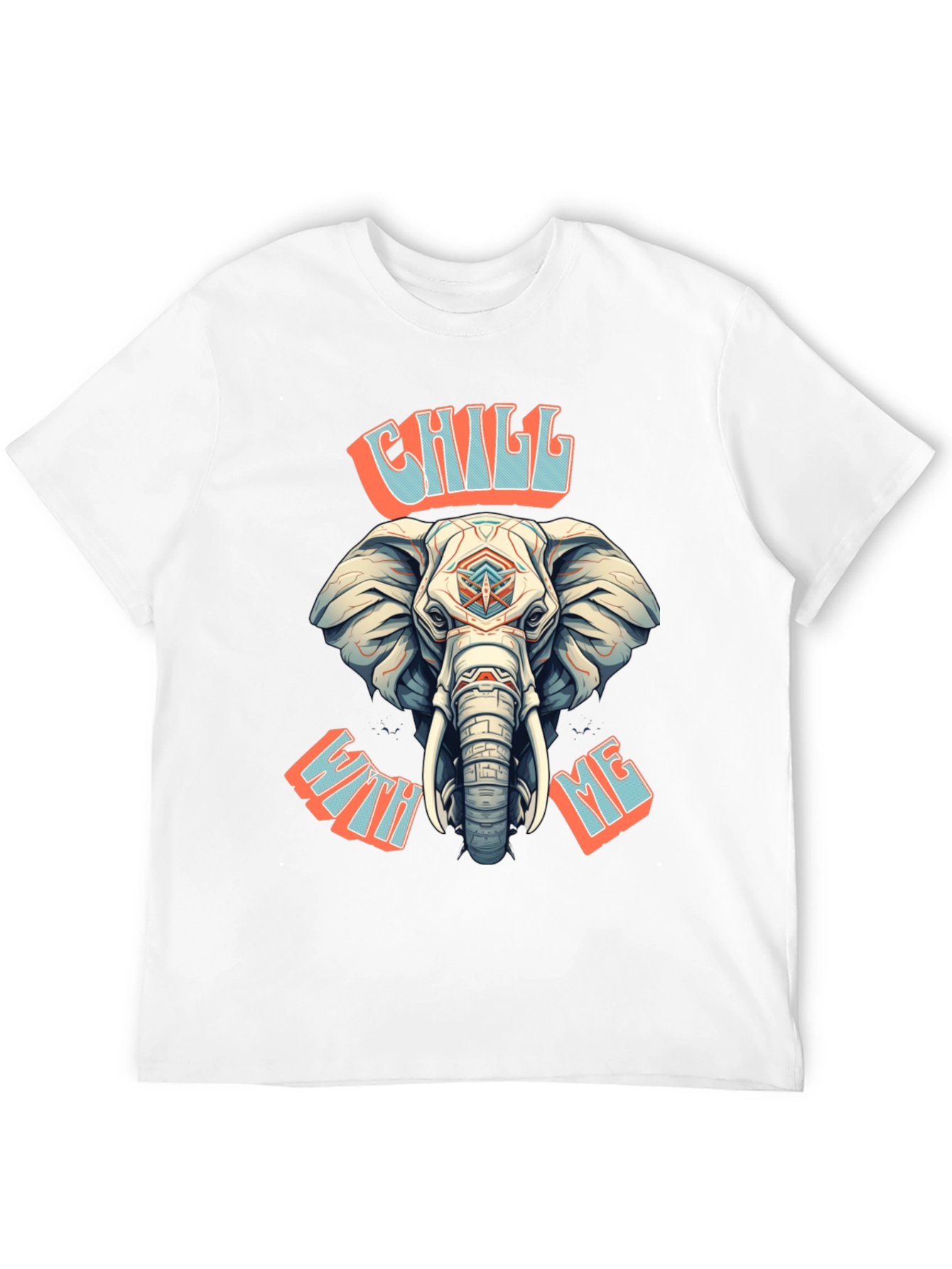 Chill With Me Elephant Graphic Tee - Black