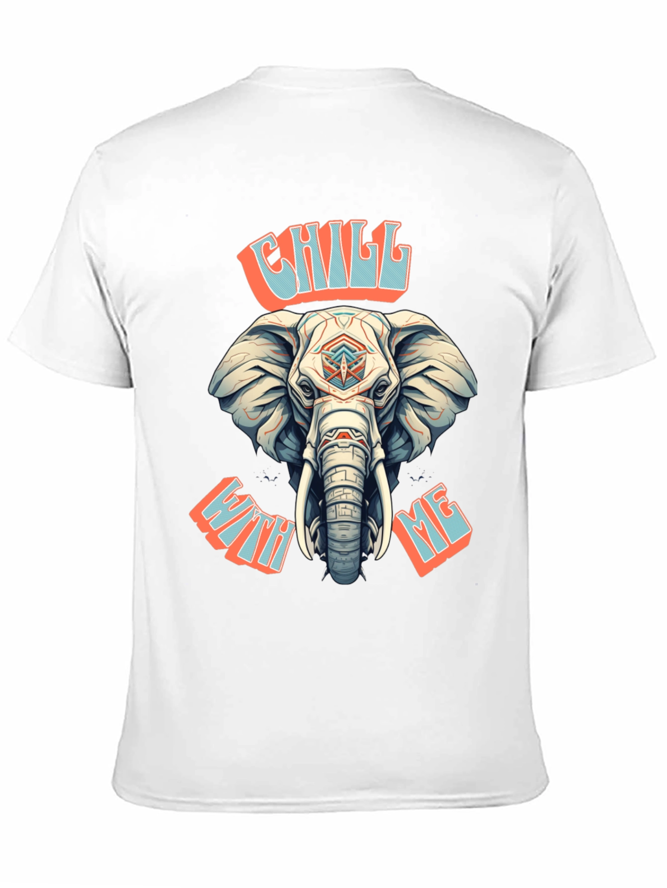 Chill With Me Elephant Graphic Tee - Black