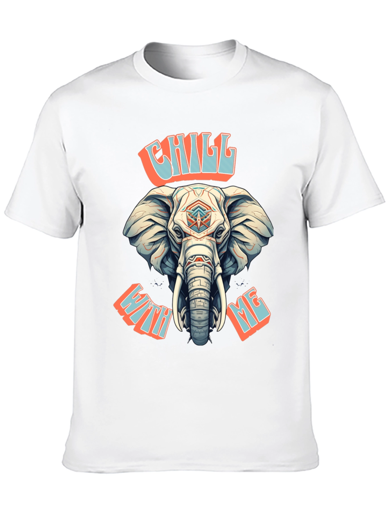 Chill With Me Elephant Graphic Tee - Black