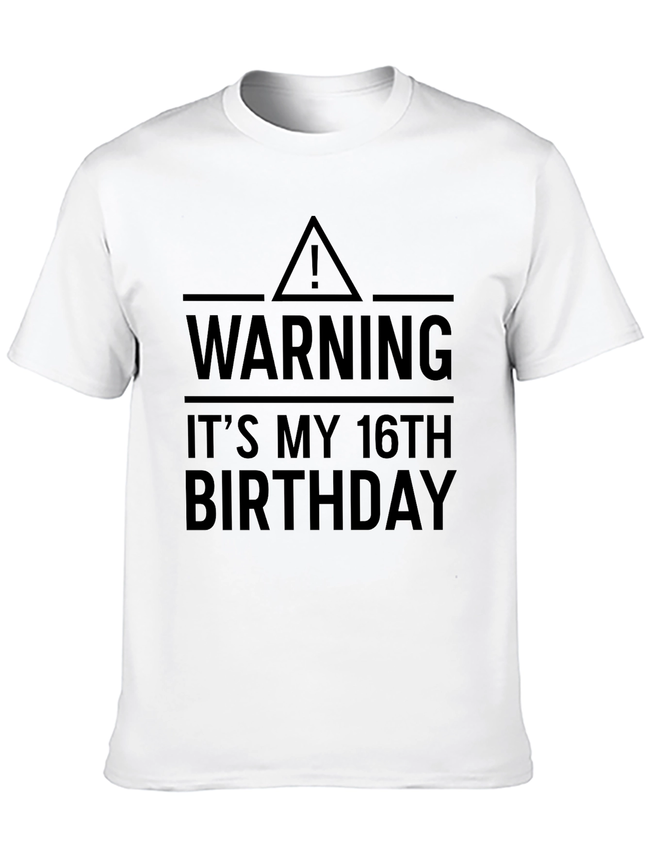 Warning 16th Birthday Black Graphic T-Shirt