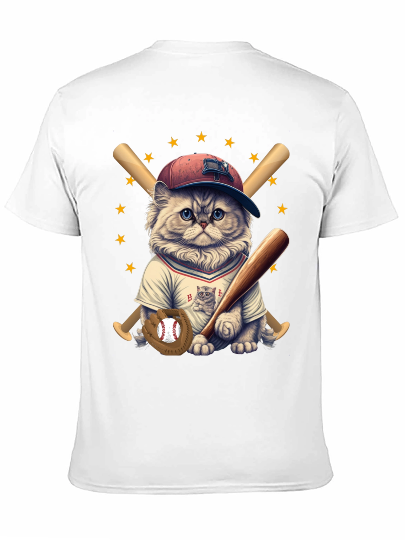 Baseball Cat T-Shirt -  Cute & Sporty Design