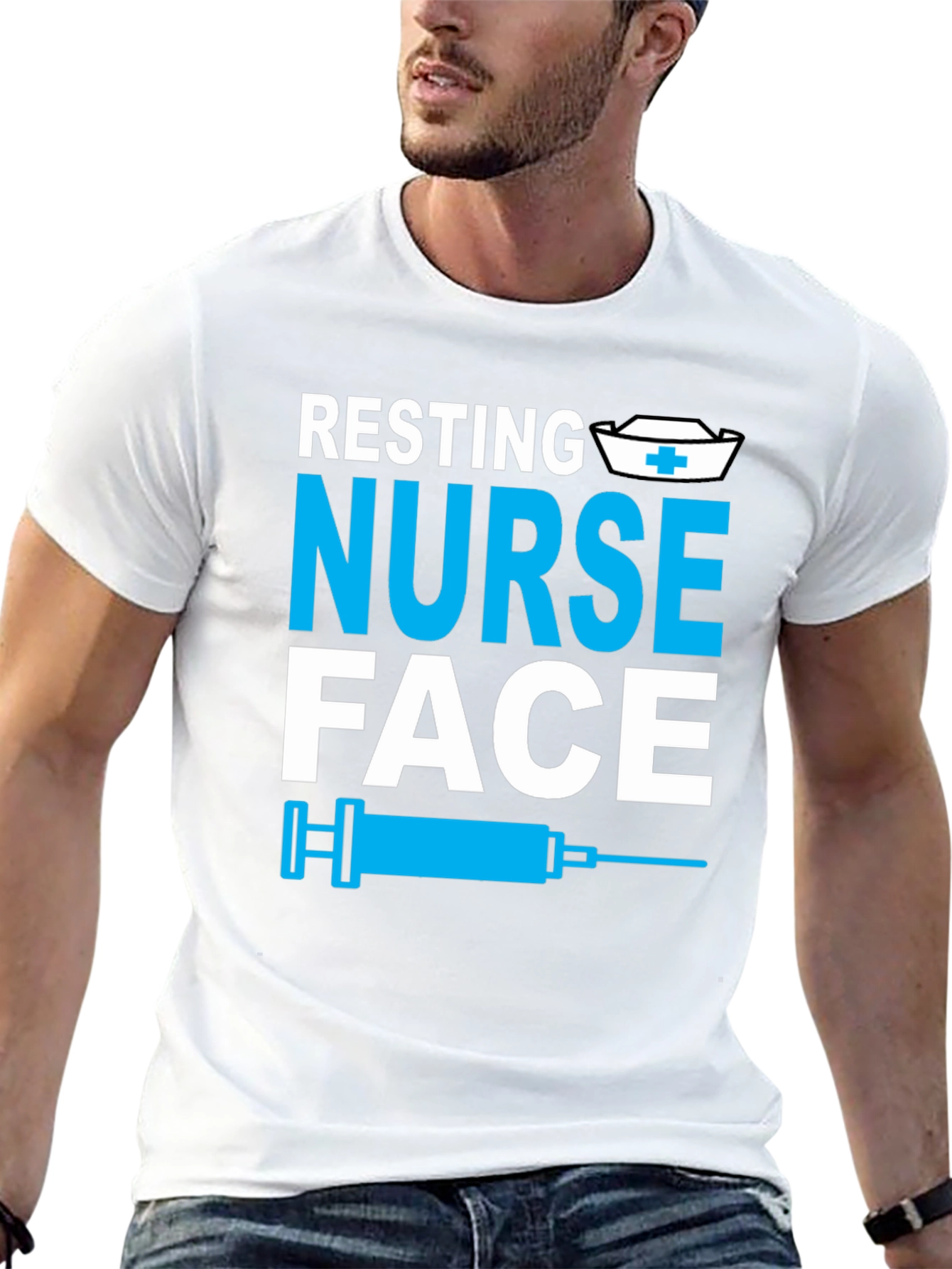 Resting Nurse Face Graphic Tee - Funny Medical Apparel