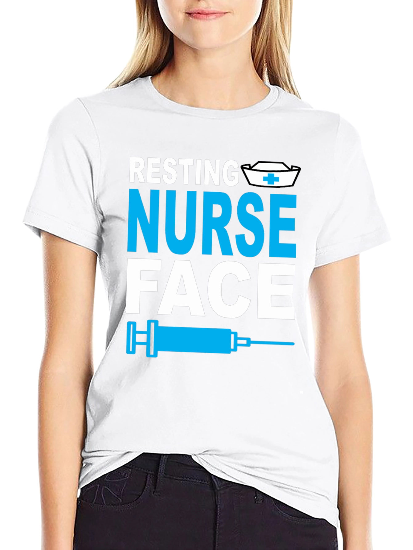 Resting Nurse Face Graphic Tee - Funny Medical Apparel
