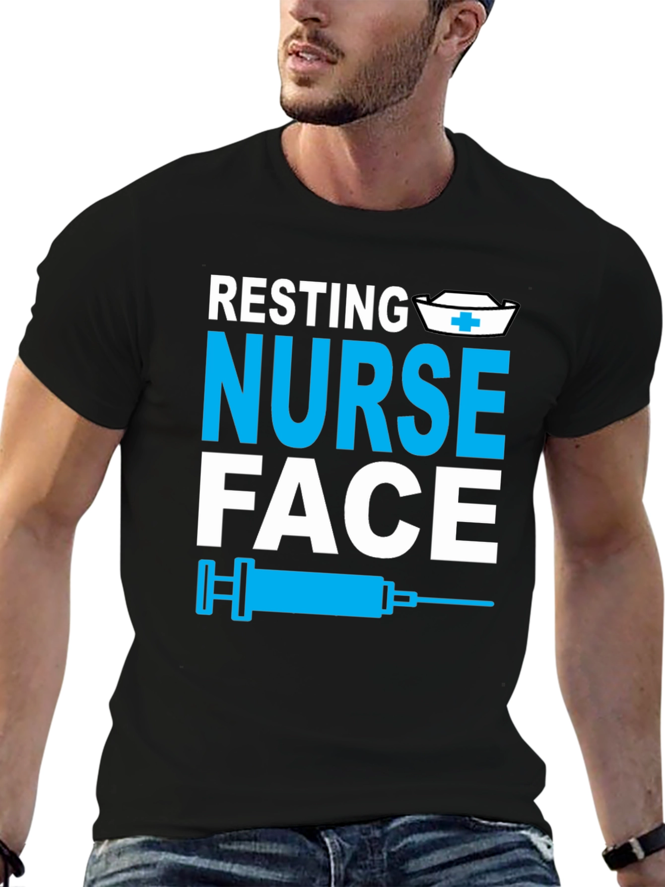 Resting Nurse Face Graphic Tee - Funny Medical Apparel