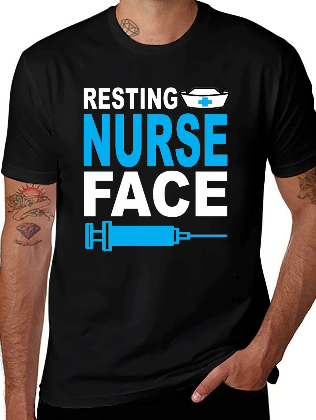 Resting Nurse Face Graphic Tee - Funny Medical Apparel