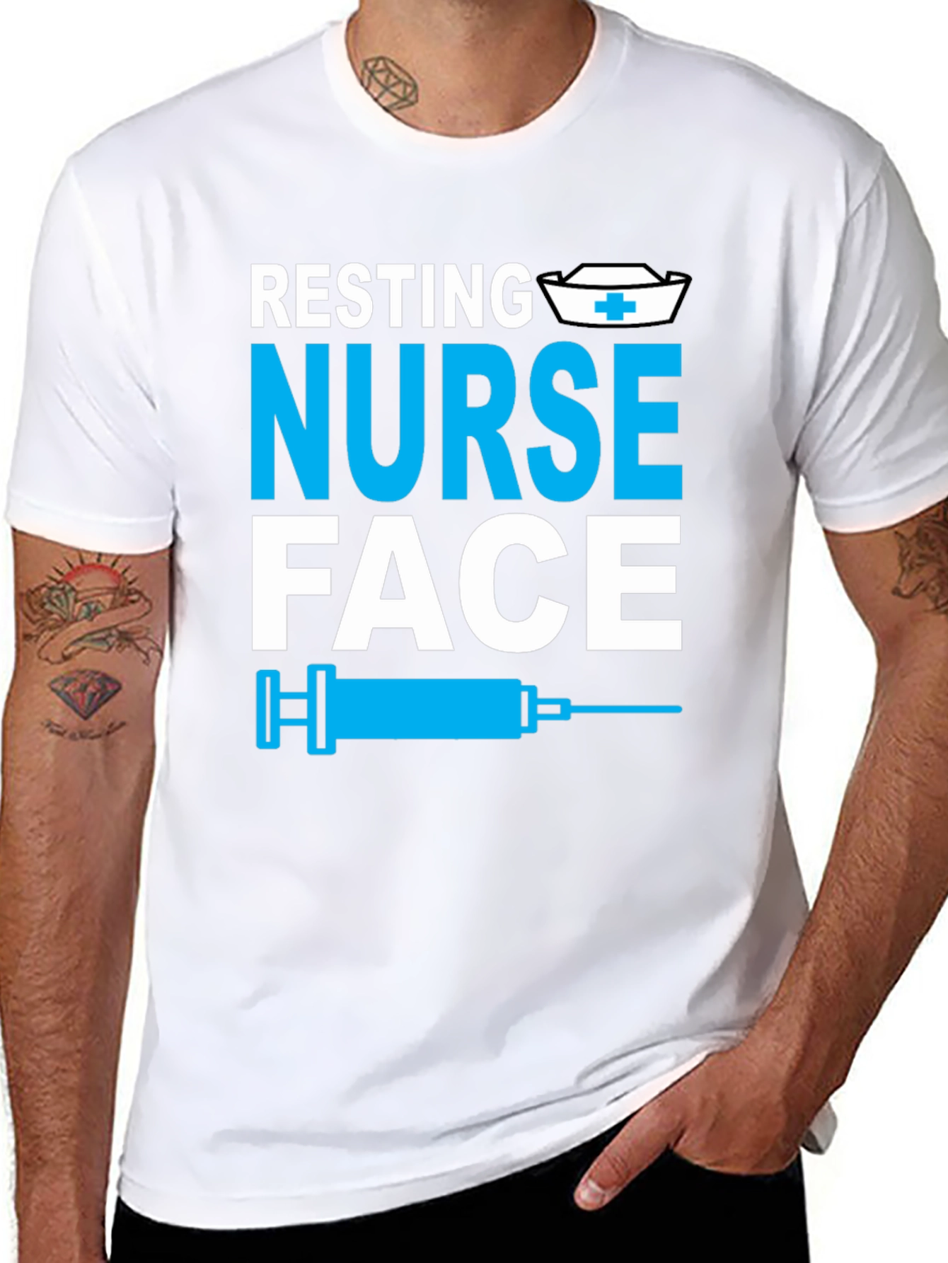 Resting Nurse Face Graphic Tee - Funny Medical Apparel