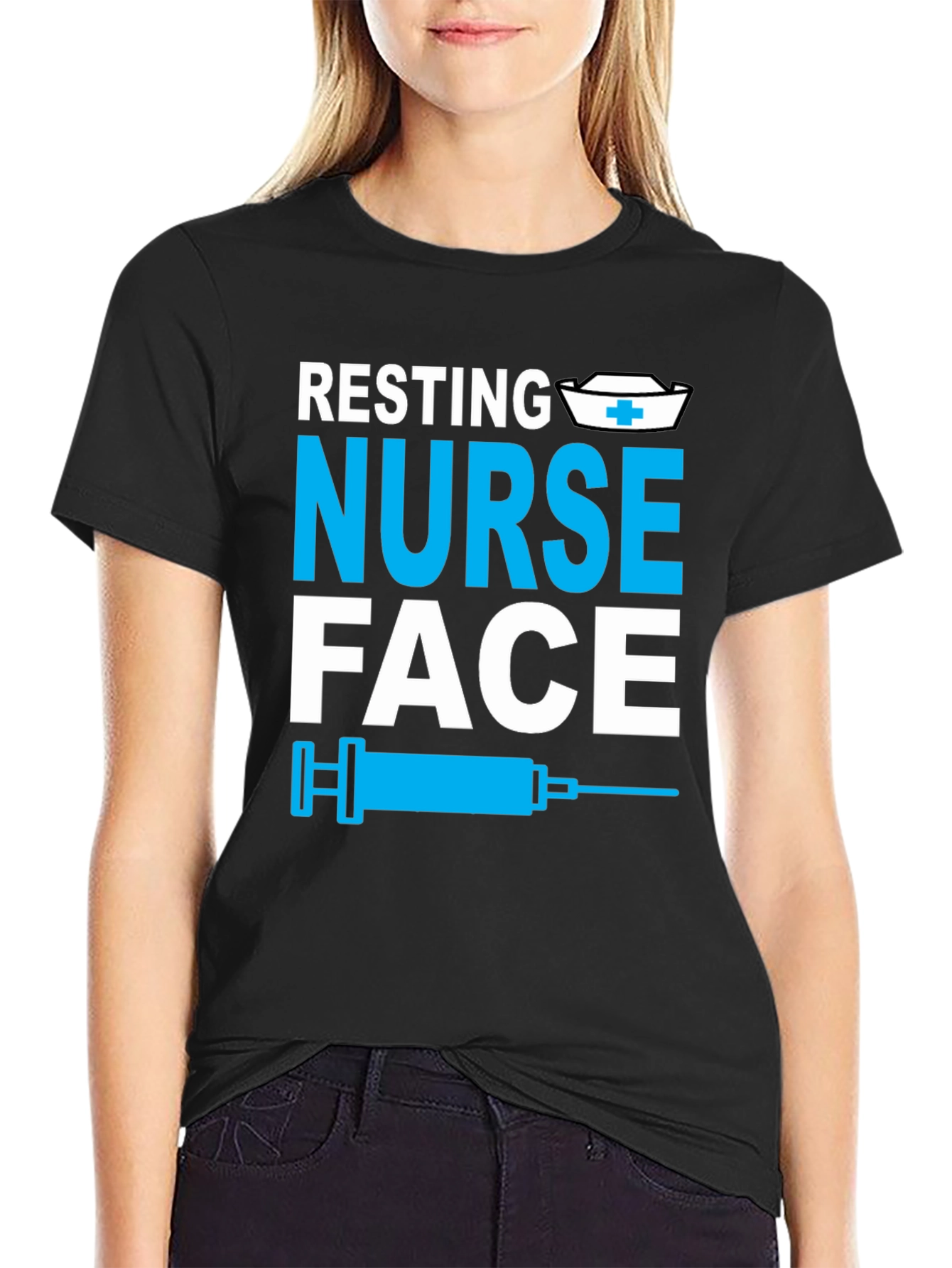 Resting Nurse Face Graphic Tee - Funny Medical Apparel